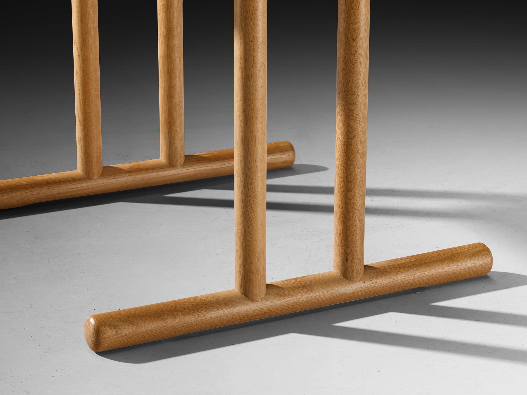 Scandinavian Table in Oak with Tubular Trestle Base Tables Morentz