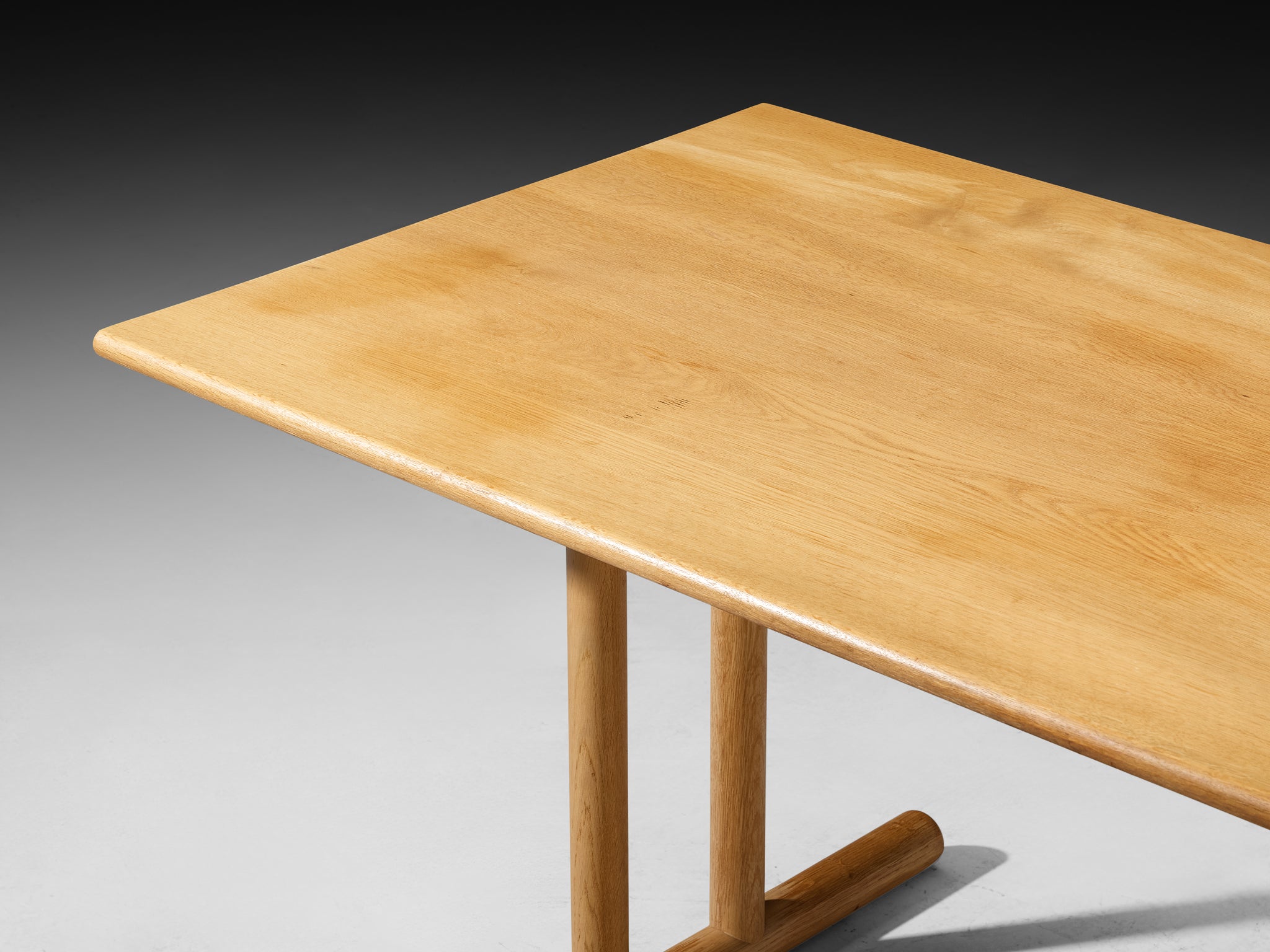 Scandinavian Table in Oak with Tubular Trestle Base Tables Morentz