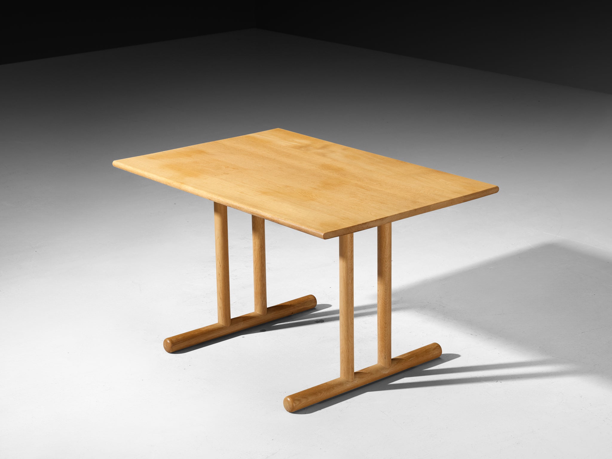 Scandinavian Table in Oak with Tubular Trestle Base Tables Morentz