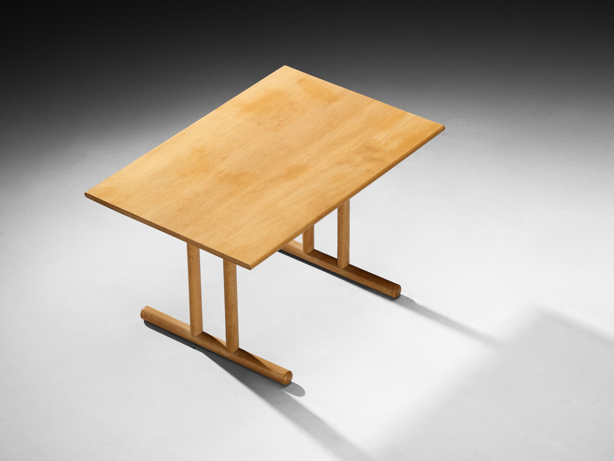 Scandinavian Table in Oak with Tubular Trestle Base Tables Morentz