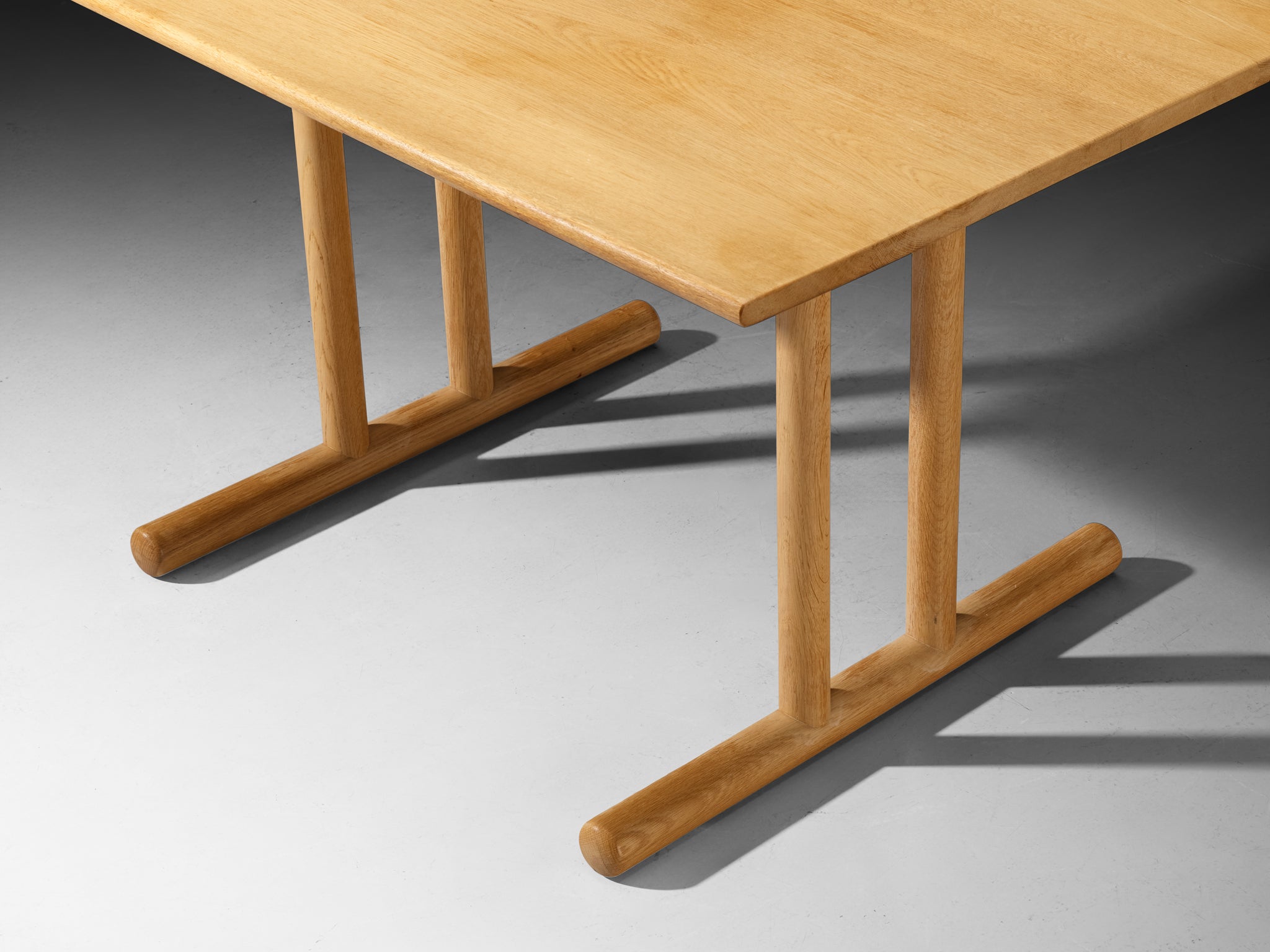 Scandinavian Table in Oak with Tubular Trestle Base Tables Morentz