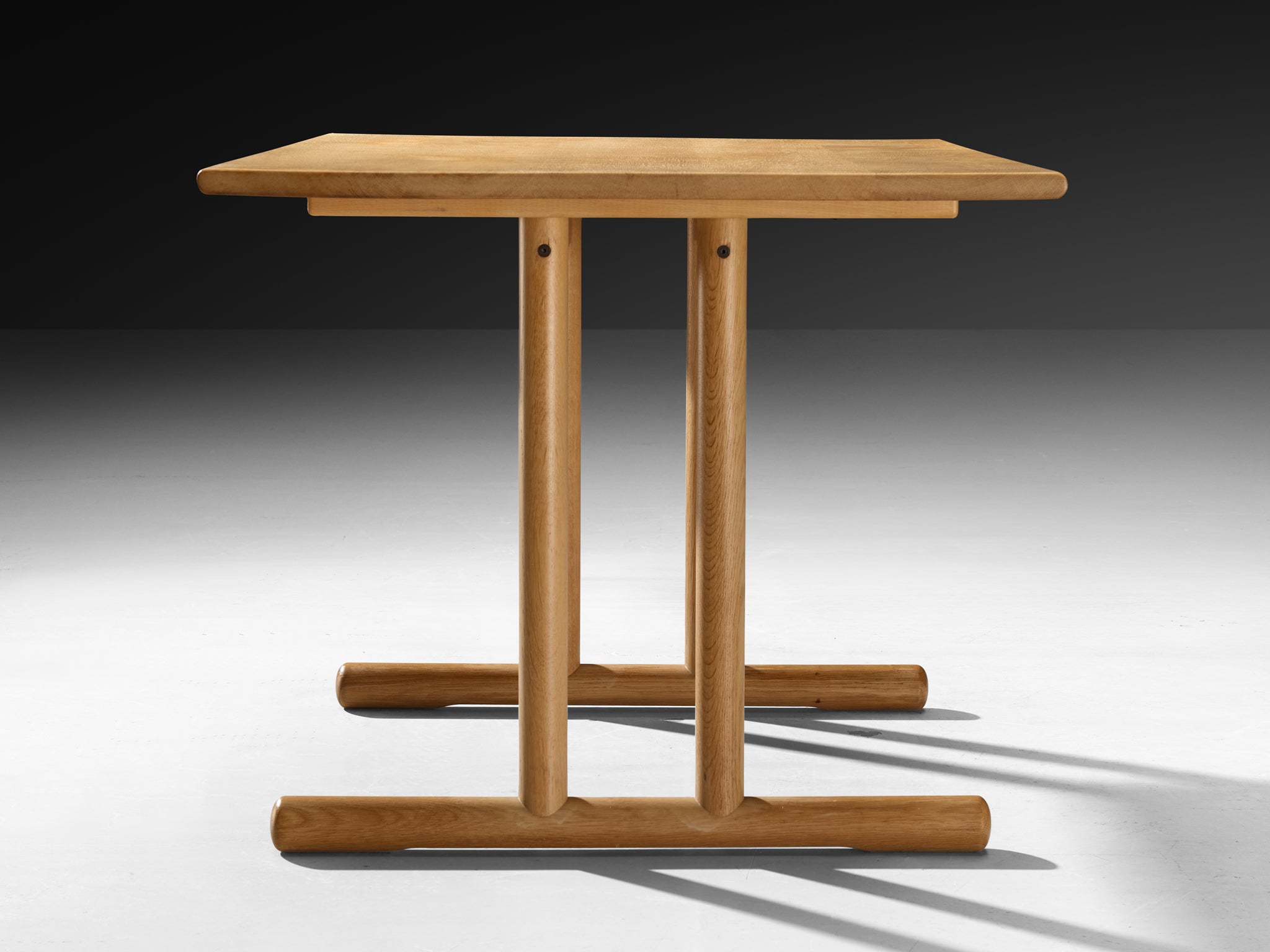 Scandinavian Table in Oak with Tubular Trestle Base Tables Morentz