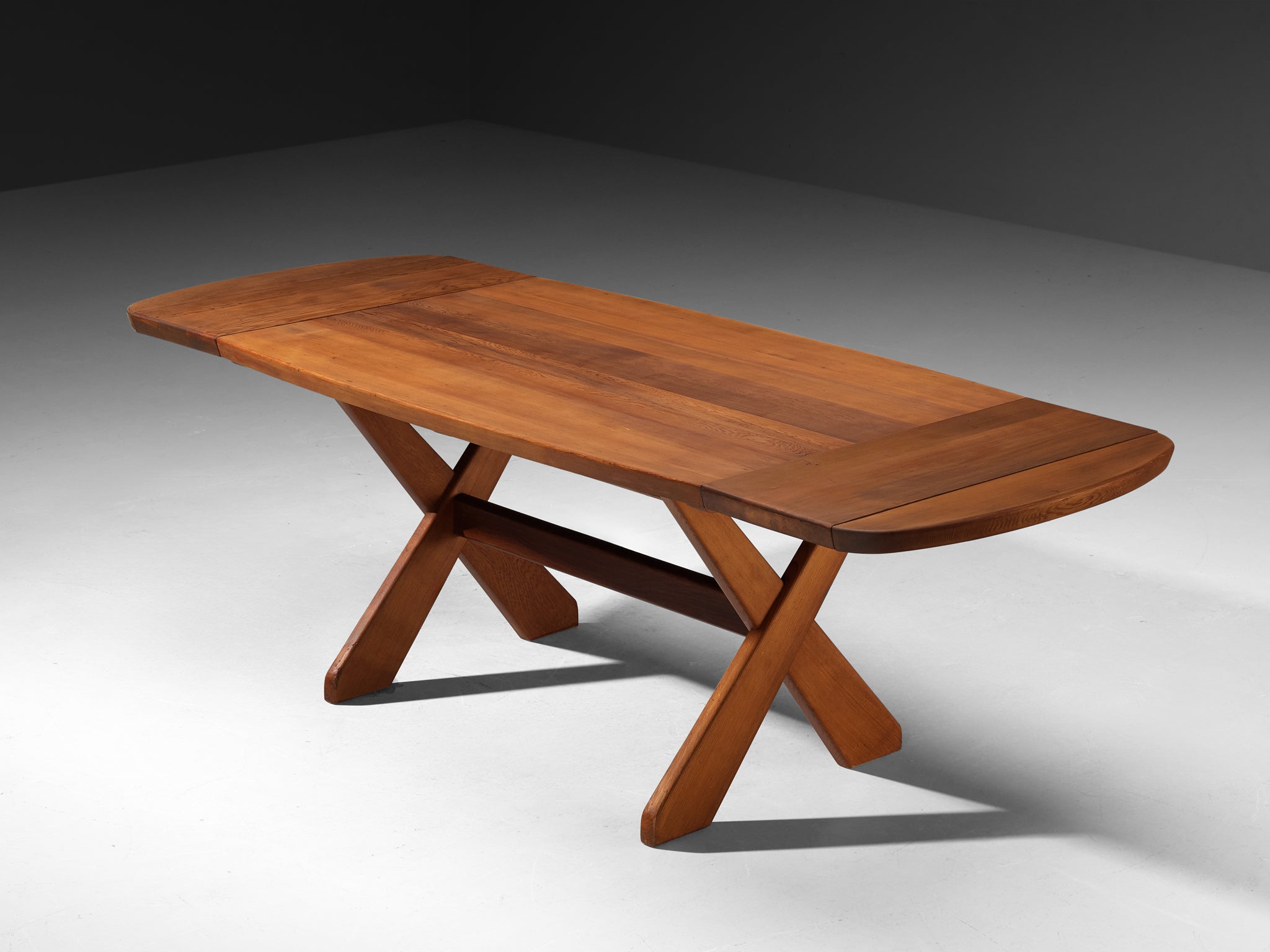 Sculptural Danish Extendable Dining Table in Oregon Pine Tables Morentz