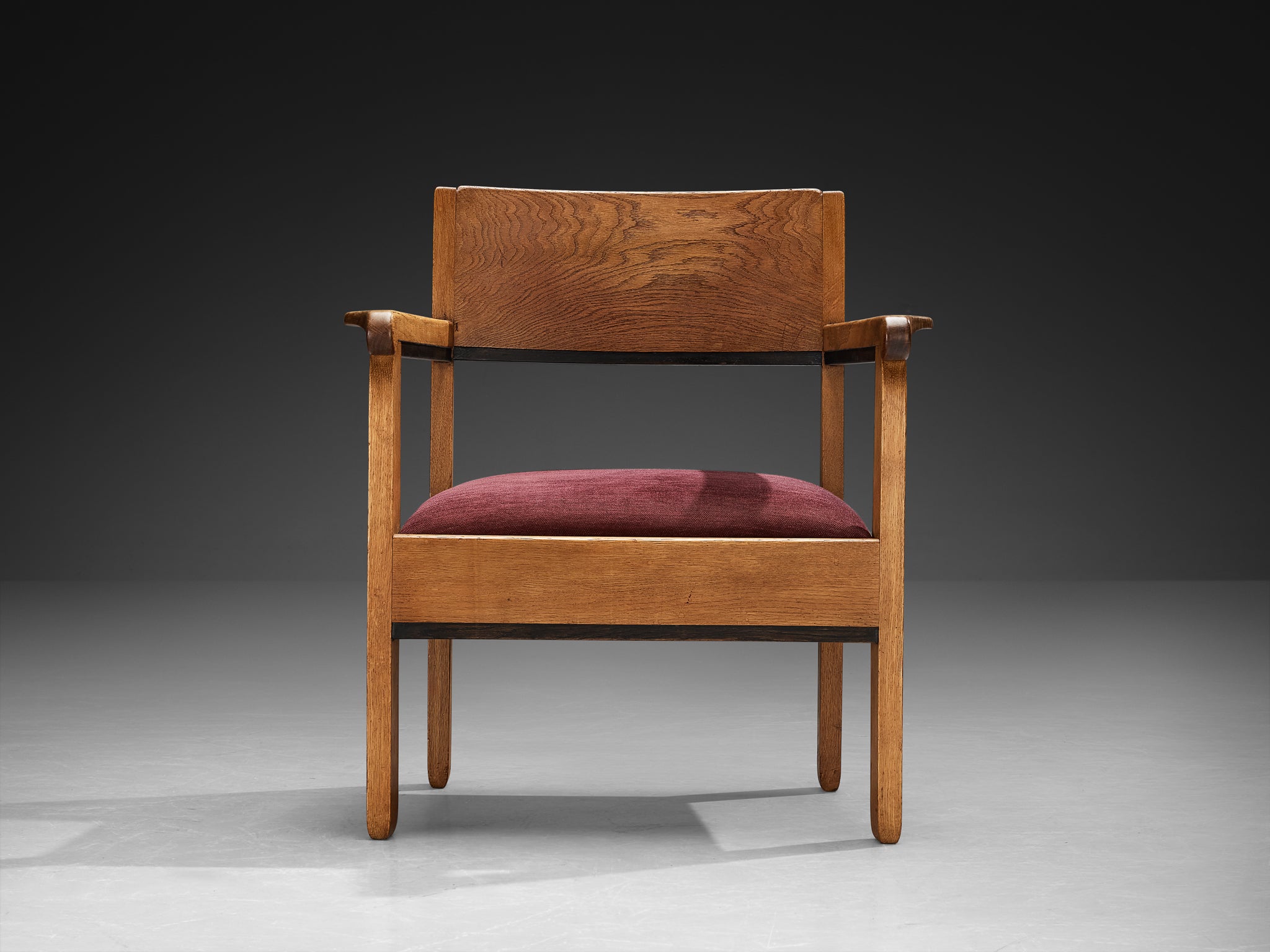 Hague School Lounge Chair by H. Fels in Oak Seating Morentz