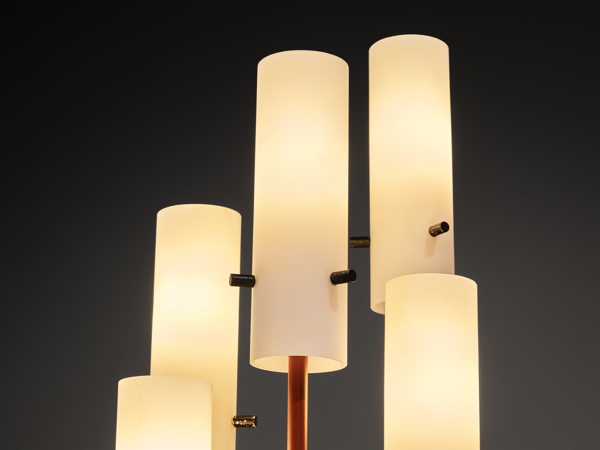 1950s Mid-Century Modern Italian Floor Lamp with Integrated Side Table in Teak Lighting Morentz