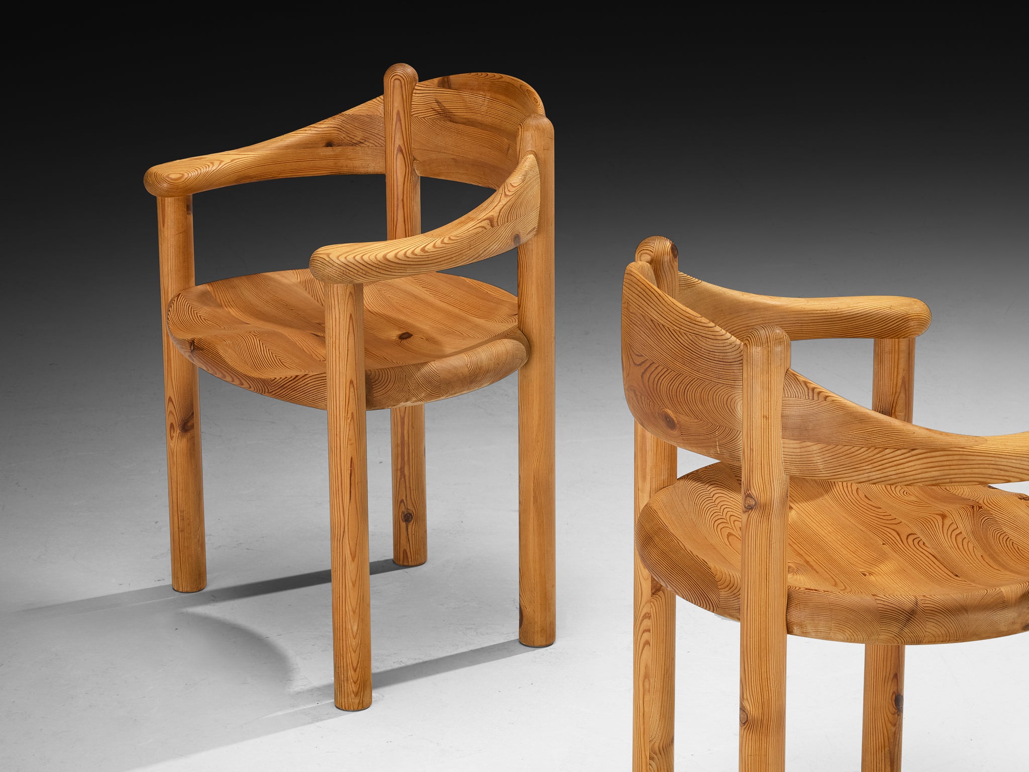 Rainer Daumiller Set of Six Armchairs in Solid Pine Seating Morentz