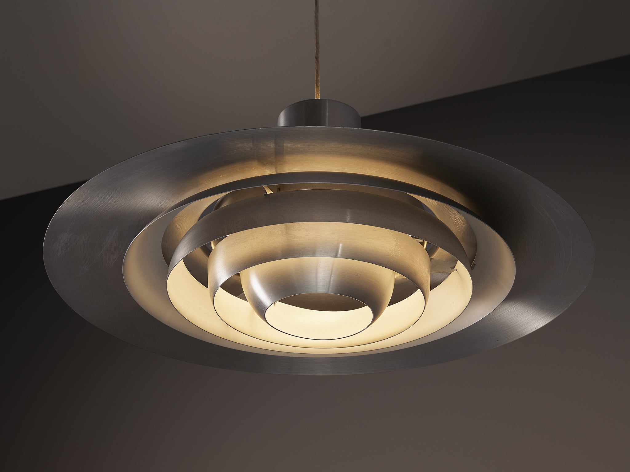 Jørgen Kastholm & Preben Fabricius Chandelier in Aluminum Lighting Morentz