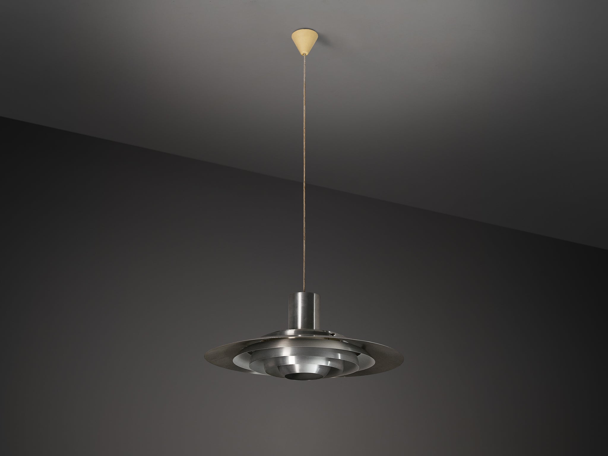 Jørgen Kastholm & Preben Fabricius Chandelier in Aluminum Lighting Morentz