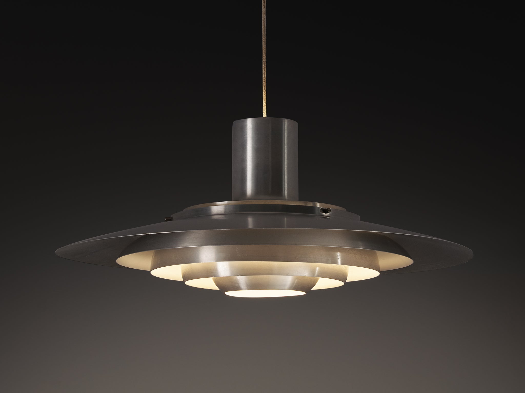 Jørgen Kastholm & Preben Fabricius Chandelier in Aluminum Lighting Morentz