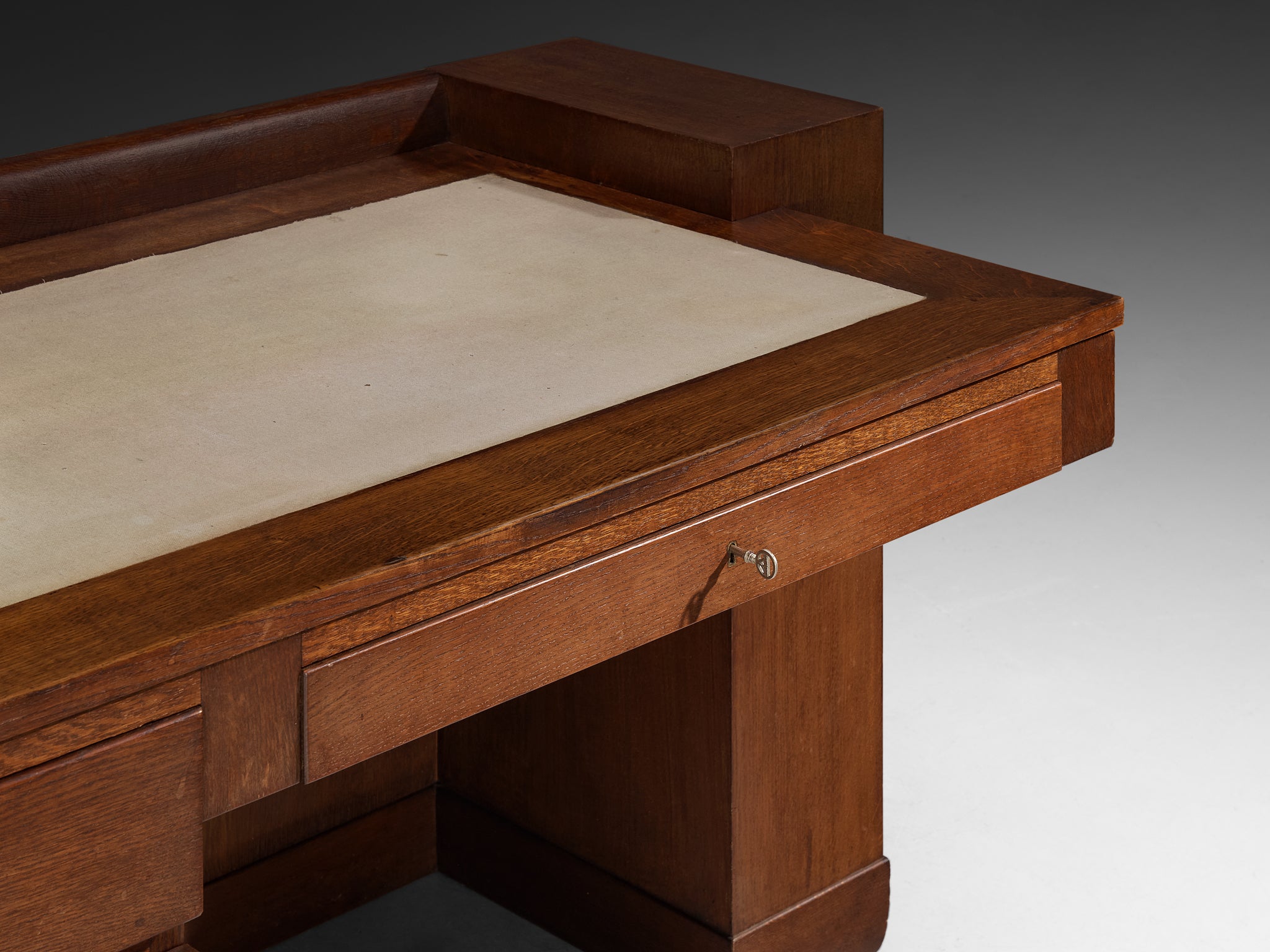 Paul Bromberg for H. Pander & Zonen Free-Standing Desk in Solid Oak Tables Morentz