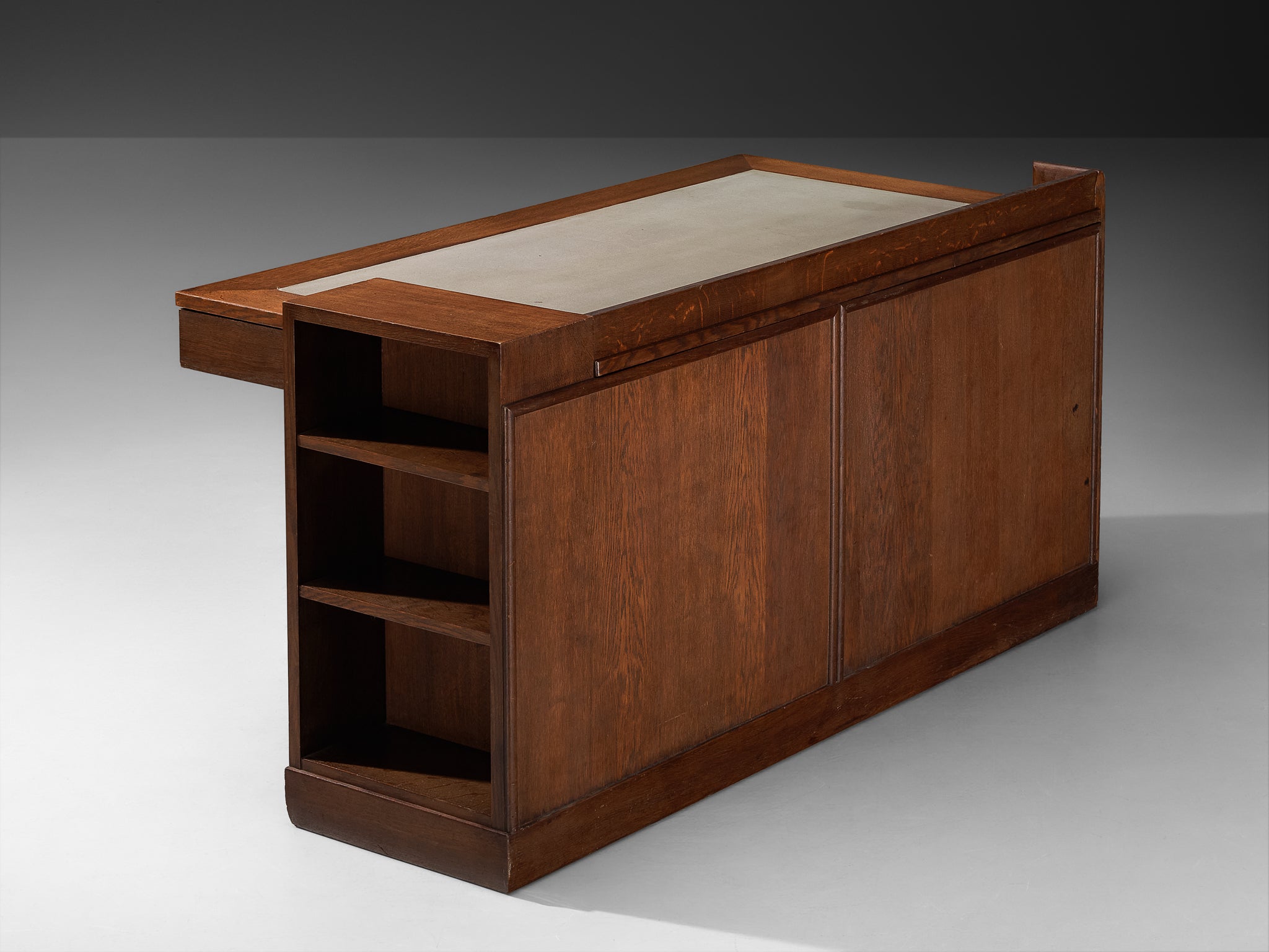 Paul Bromberg for H. Pander & Zonen Free-Standing Desk in Solid Oak Tables Morentz