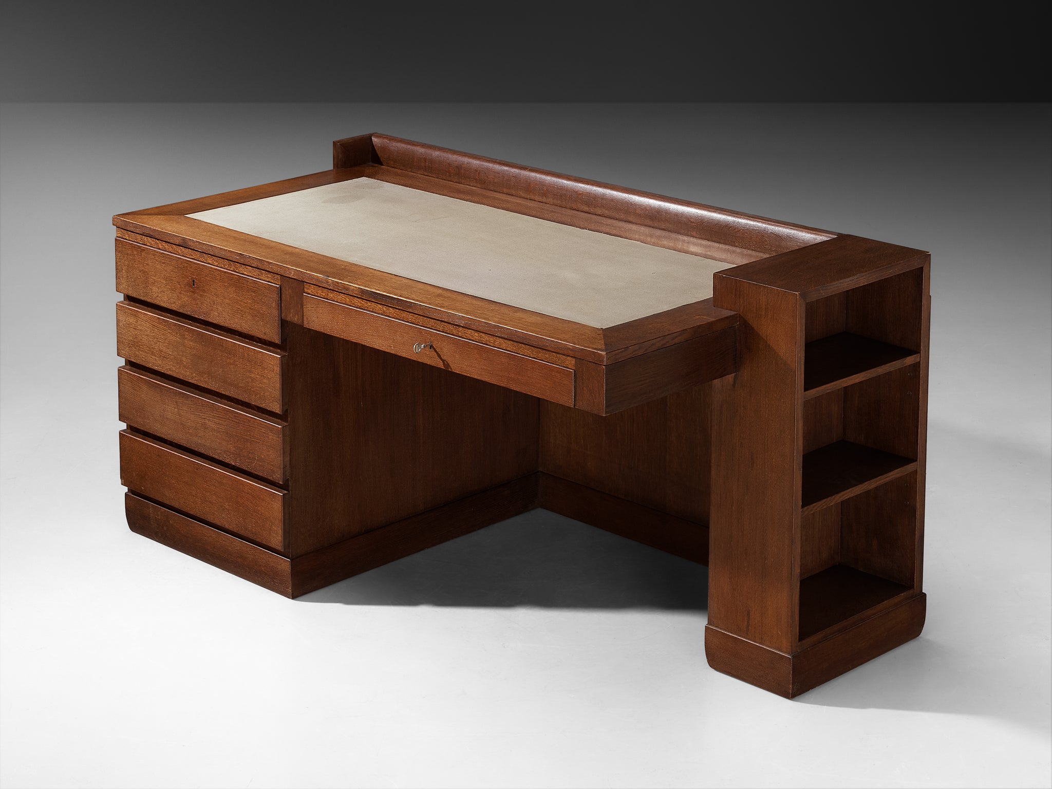 Paul Bromberg for H. Pander & Zonen Free-Standing Desk in Solid Oak Tables Morentz