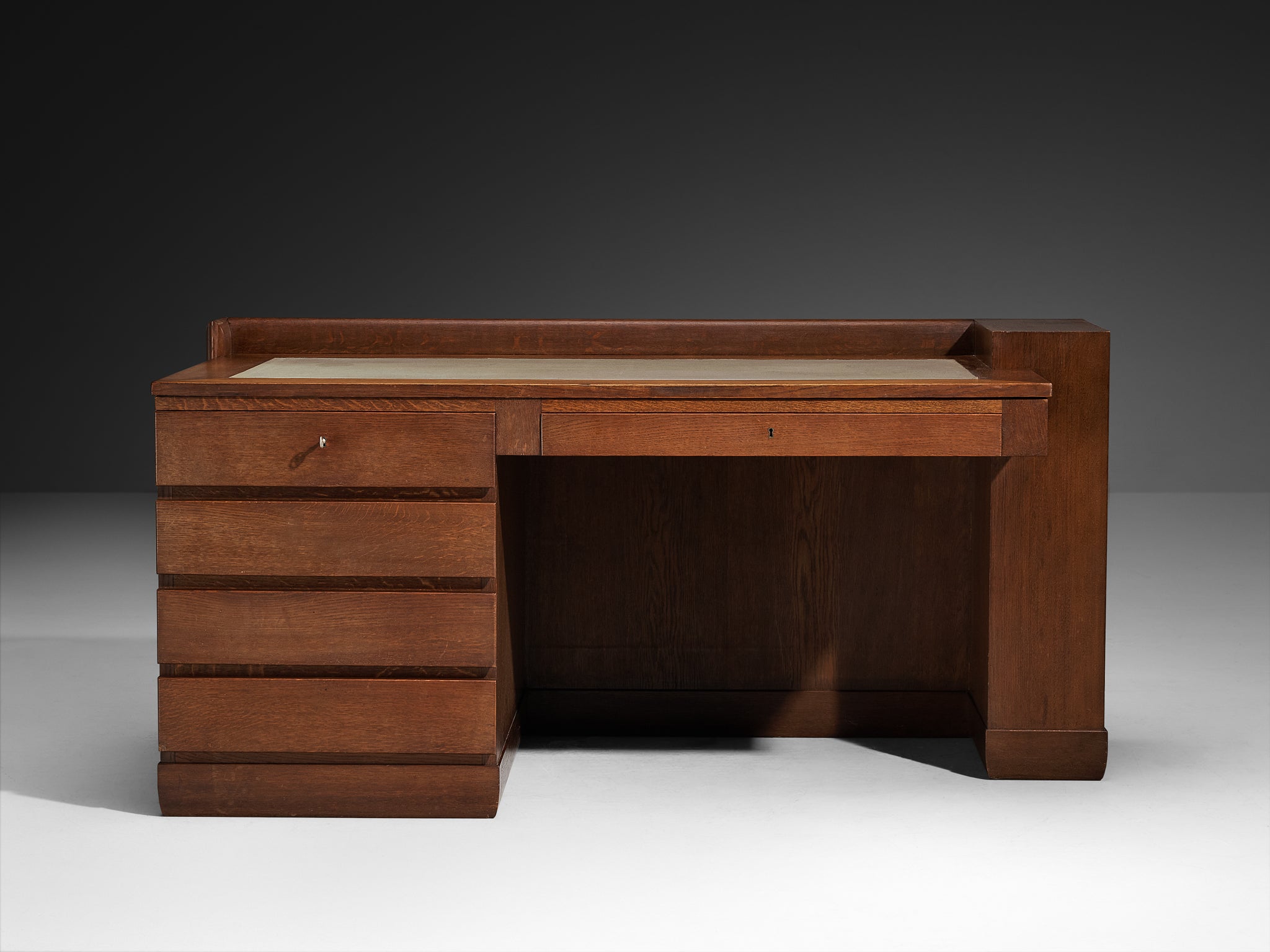 Paul Bromberg for H. Pander & Zonen Free-Standing Desk in Solid Oak Tables Morentz