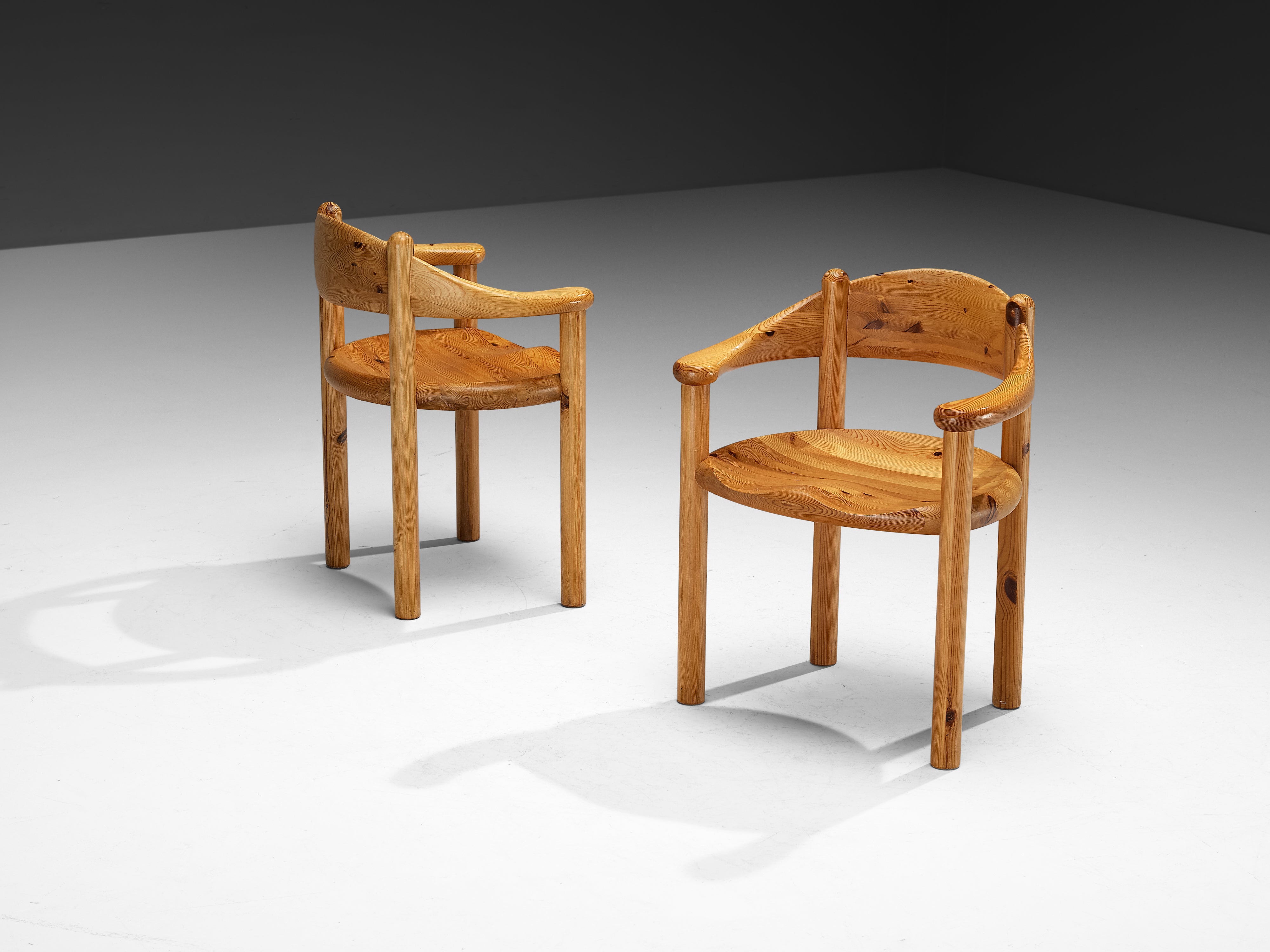 Rainer Daumiller Set of Twelve Armchairs in Solid Pine Seating Morentz