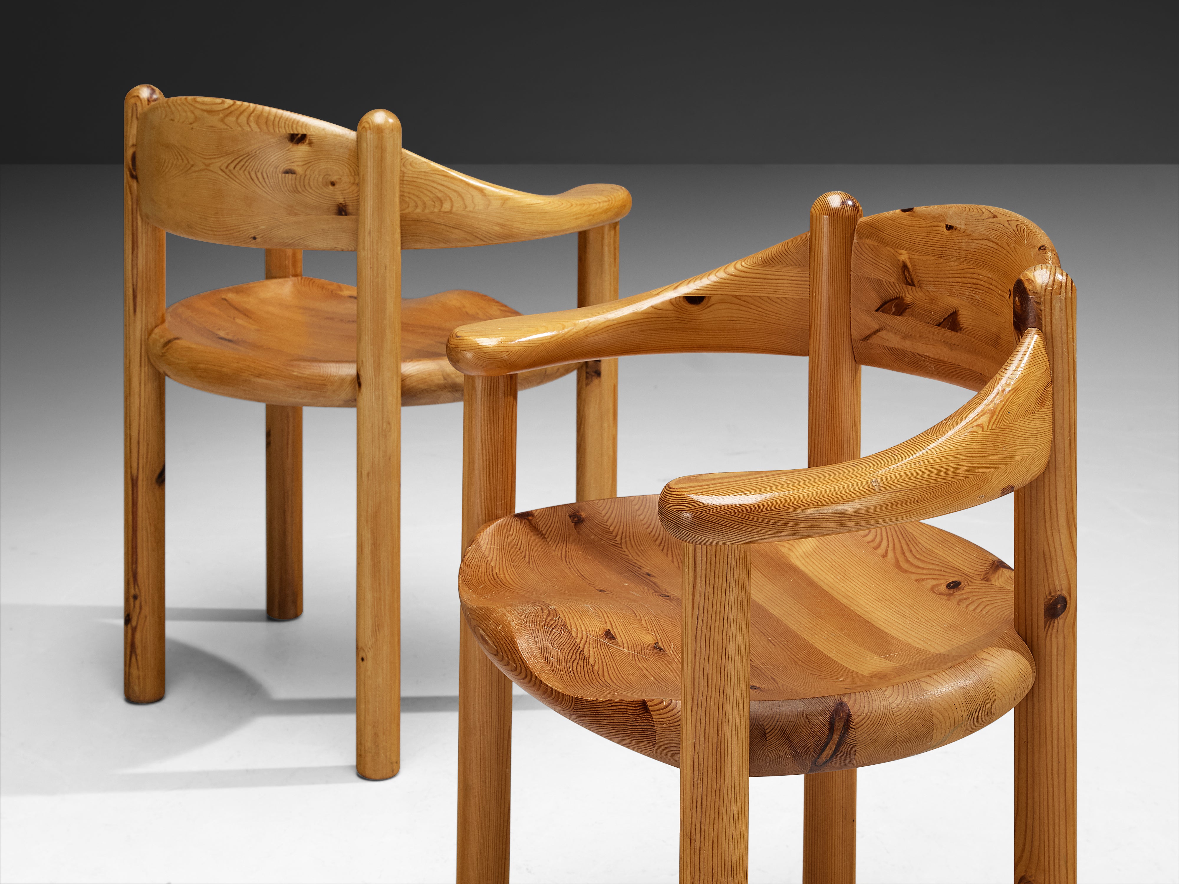 Rainer Daumiller Set of Twelve Armchairs in Solid Pine Seating Morentz