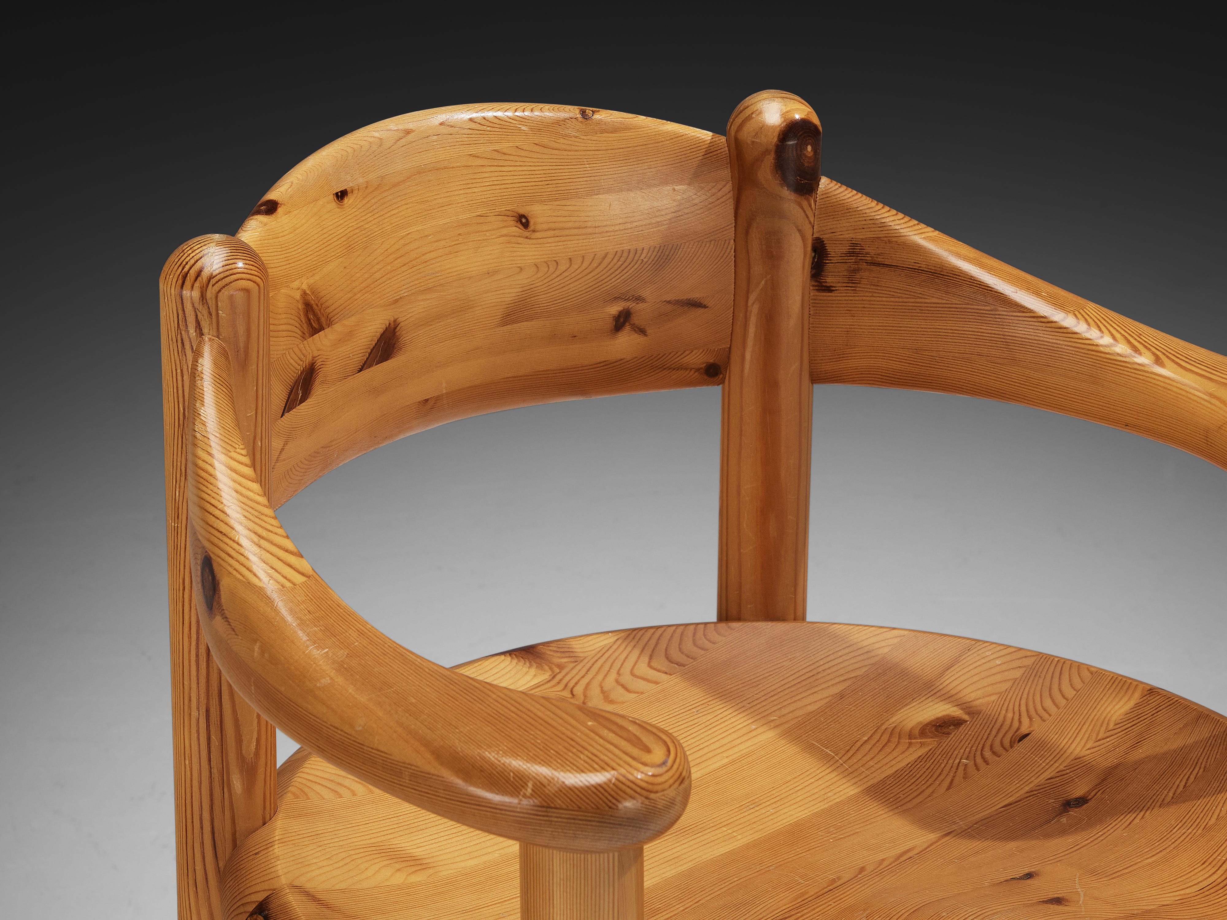 Rainer Daumiller Set of Twelve Armchairs in Solid Pine Seating Morentz