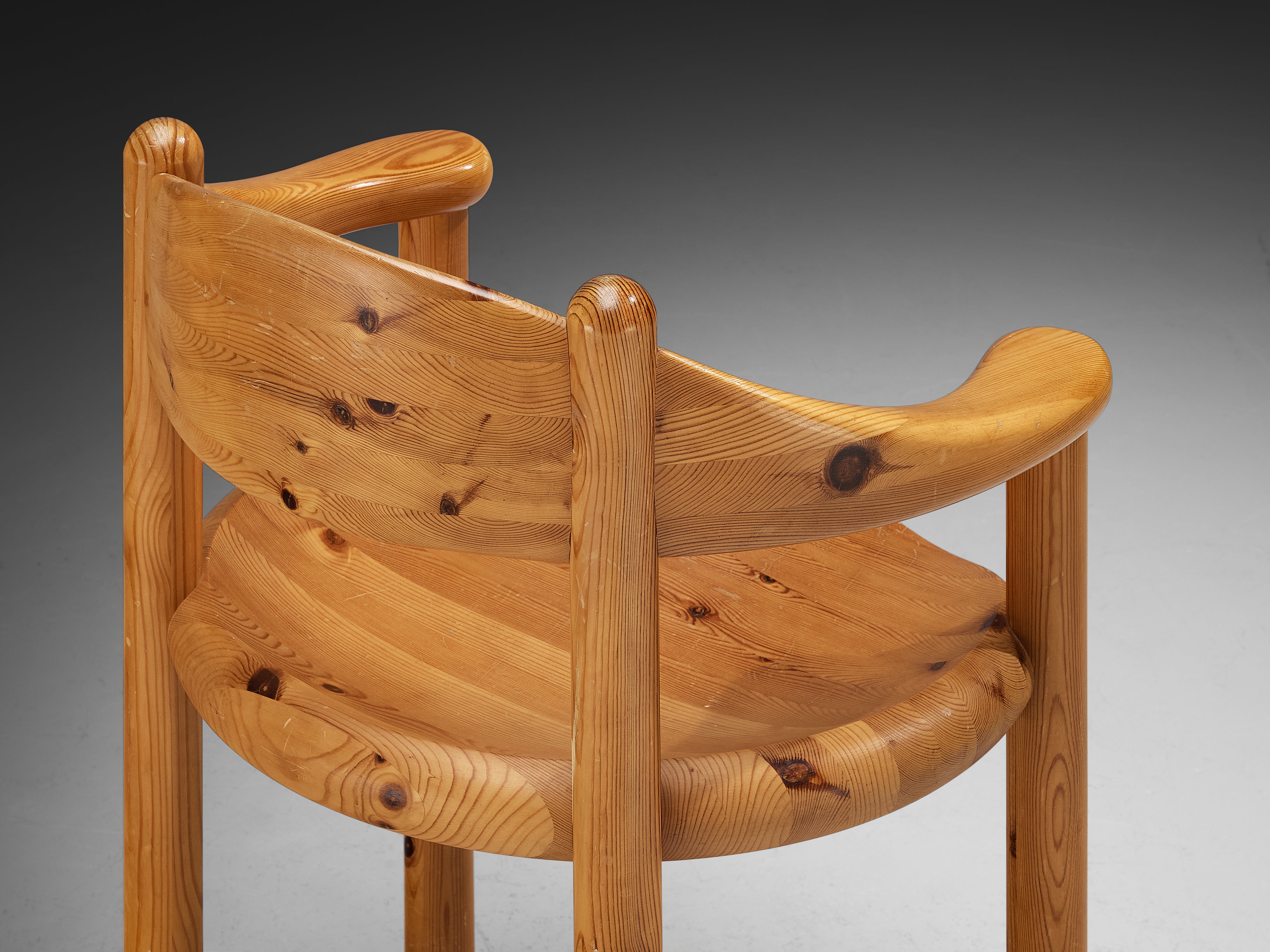 Rainer Daumiller Set of Twelve Armchairs in Solid Pine Seating Morentz