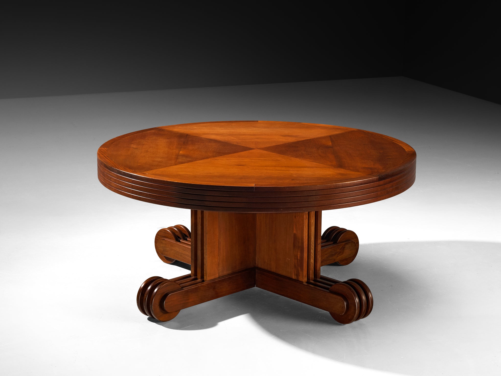 Art Deco Revival Round Dining Table in Mahogany Tables Morentz