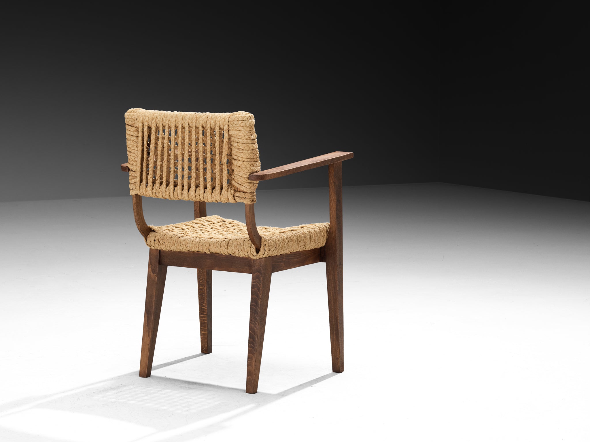 Adrien Audoux and Frida Minet for Vibo Set of Four Armchairs in Wicker Straw Seating Morentz