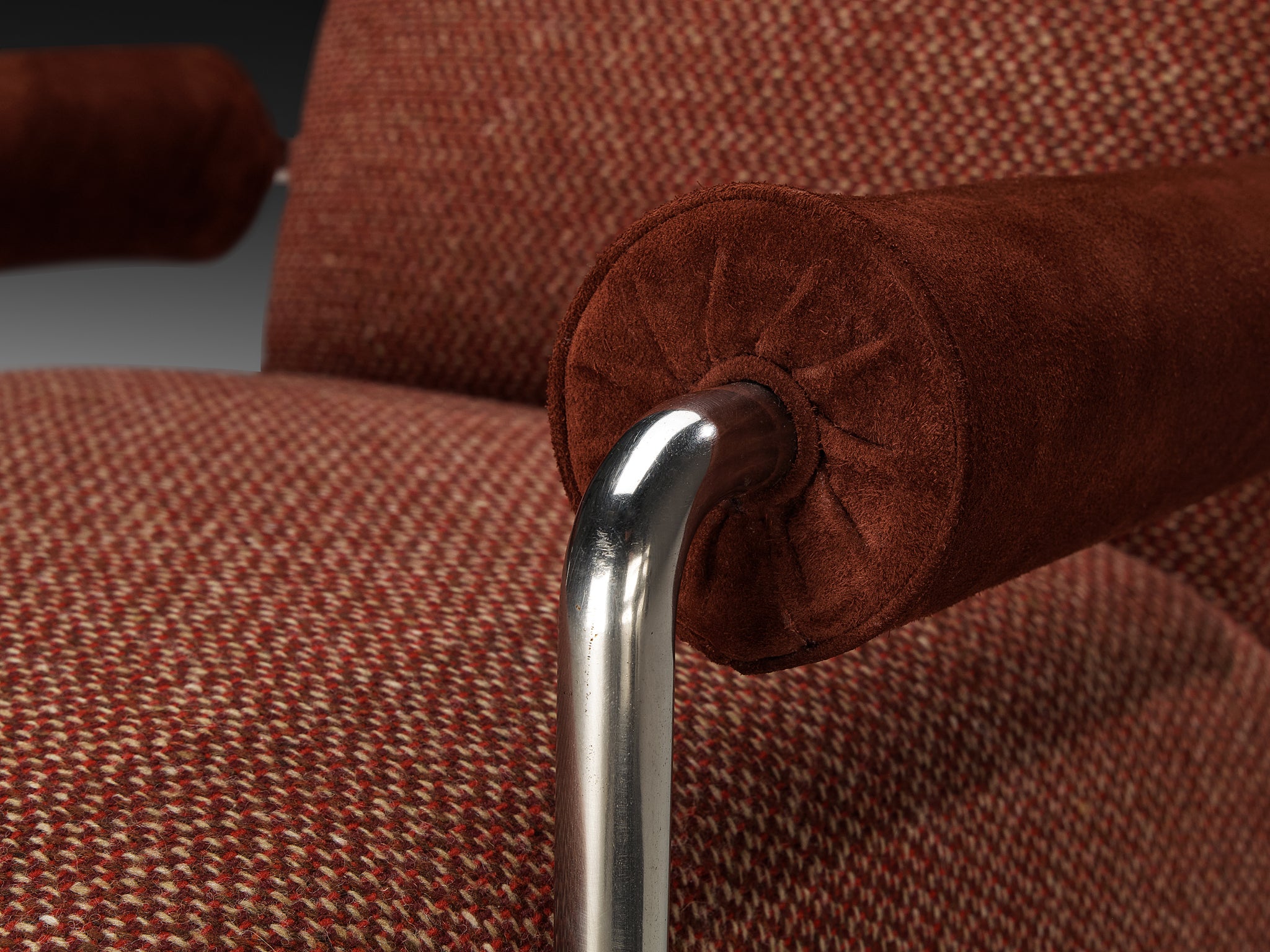 Rare Axel Einar Hjorth for Nordiska Kompaniet 'Typenko' Lounge Chair in Rouge Wool Seating Morentz