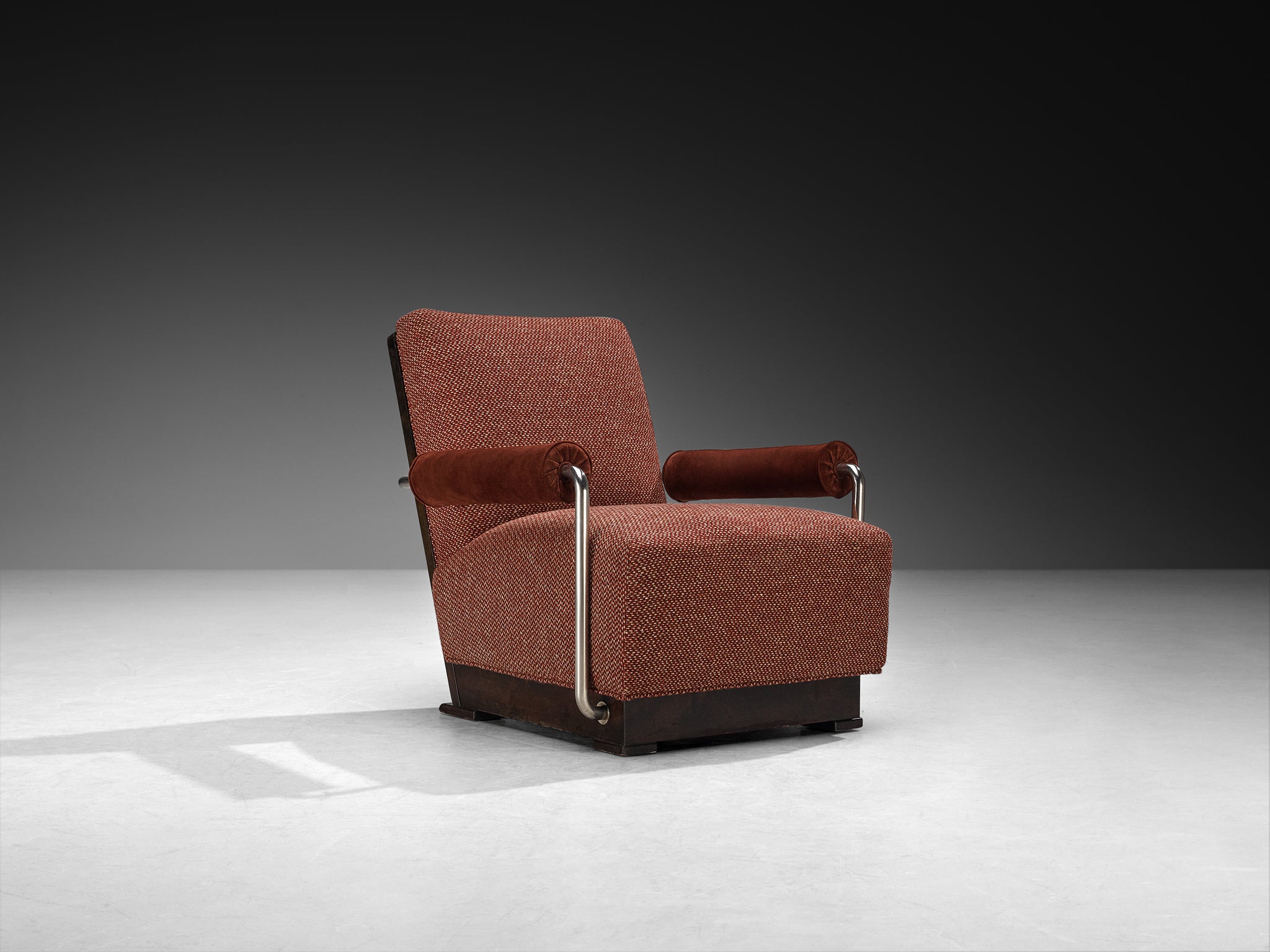 Rare Axel Einar Hjorth for Nordiska Kompaniet 'Typenko' Lounge Chair in Rouge Wool Seating Morentz