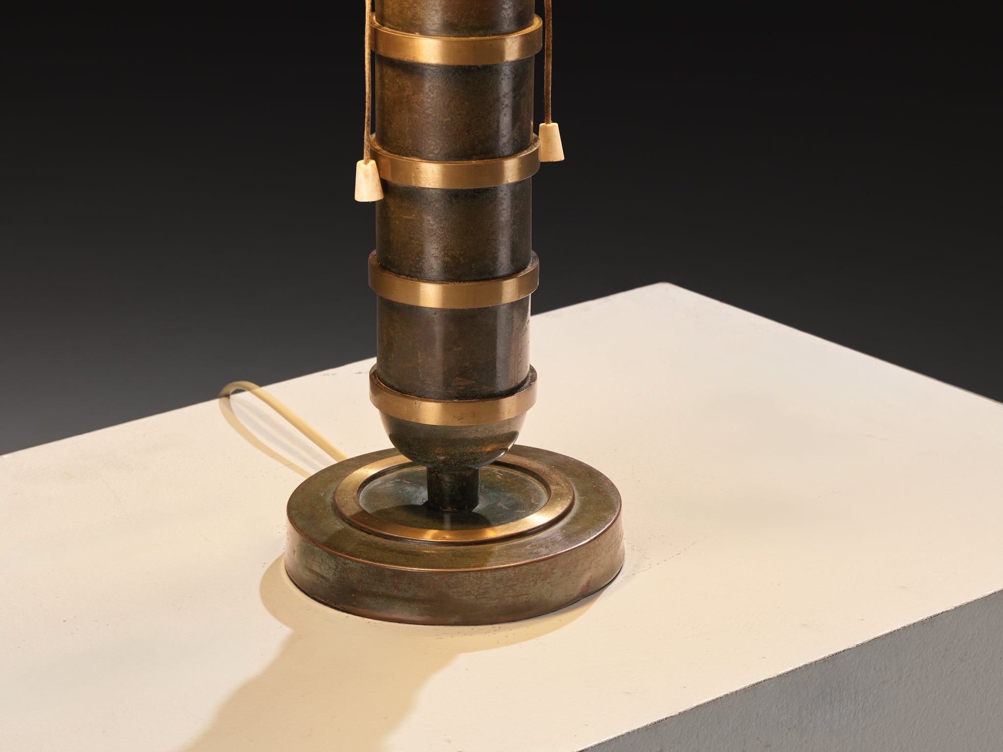 Scandinavian Art Deco Table Light in Bronzed Brass Lighting Morentz