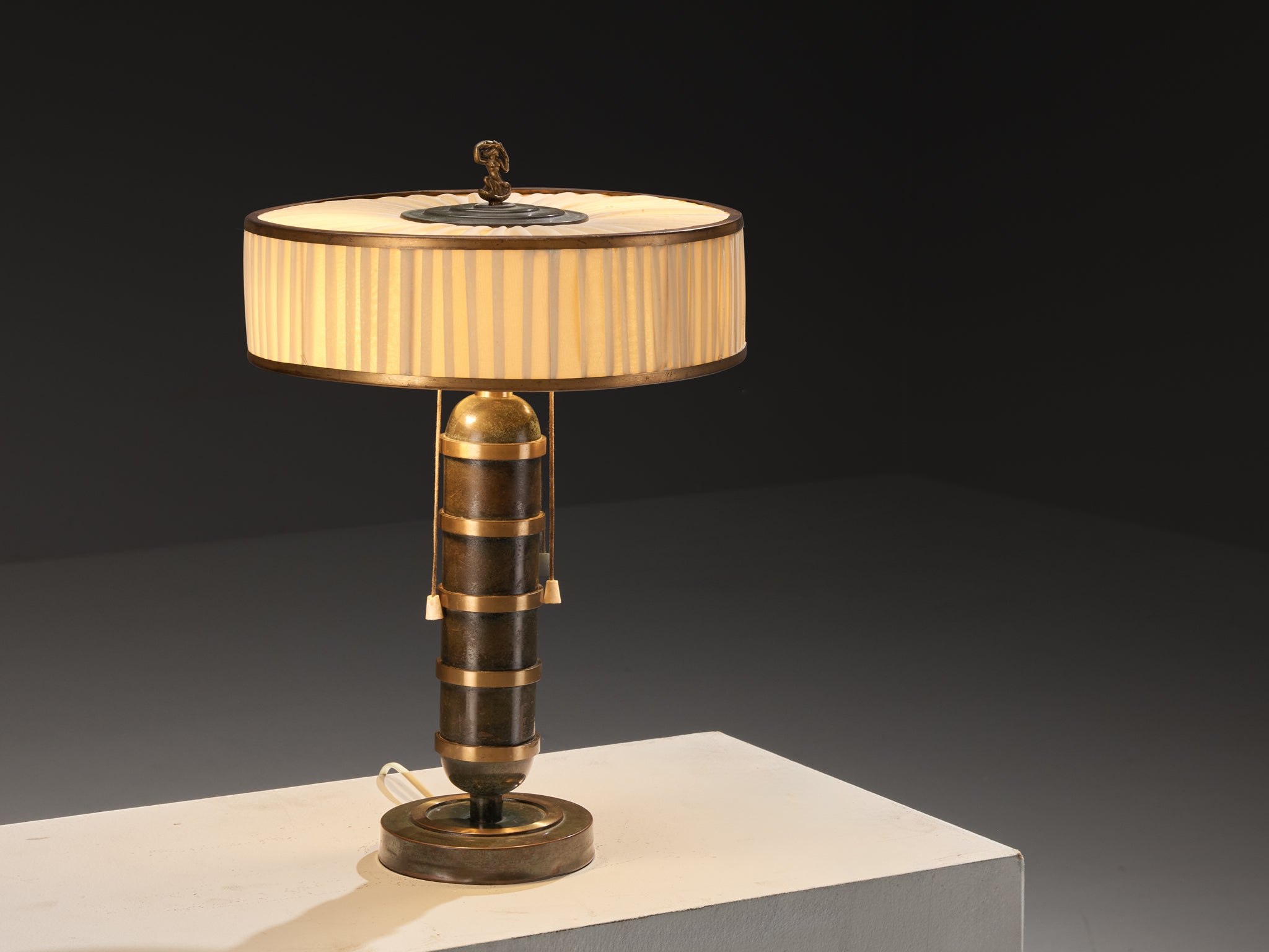 Scandinavian Art Deco Table Light in Bronzed Brass Lighting Morentz