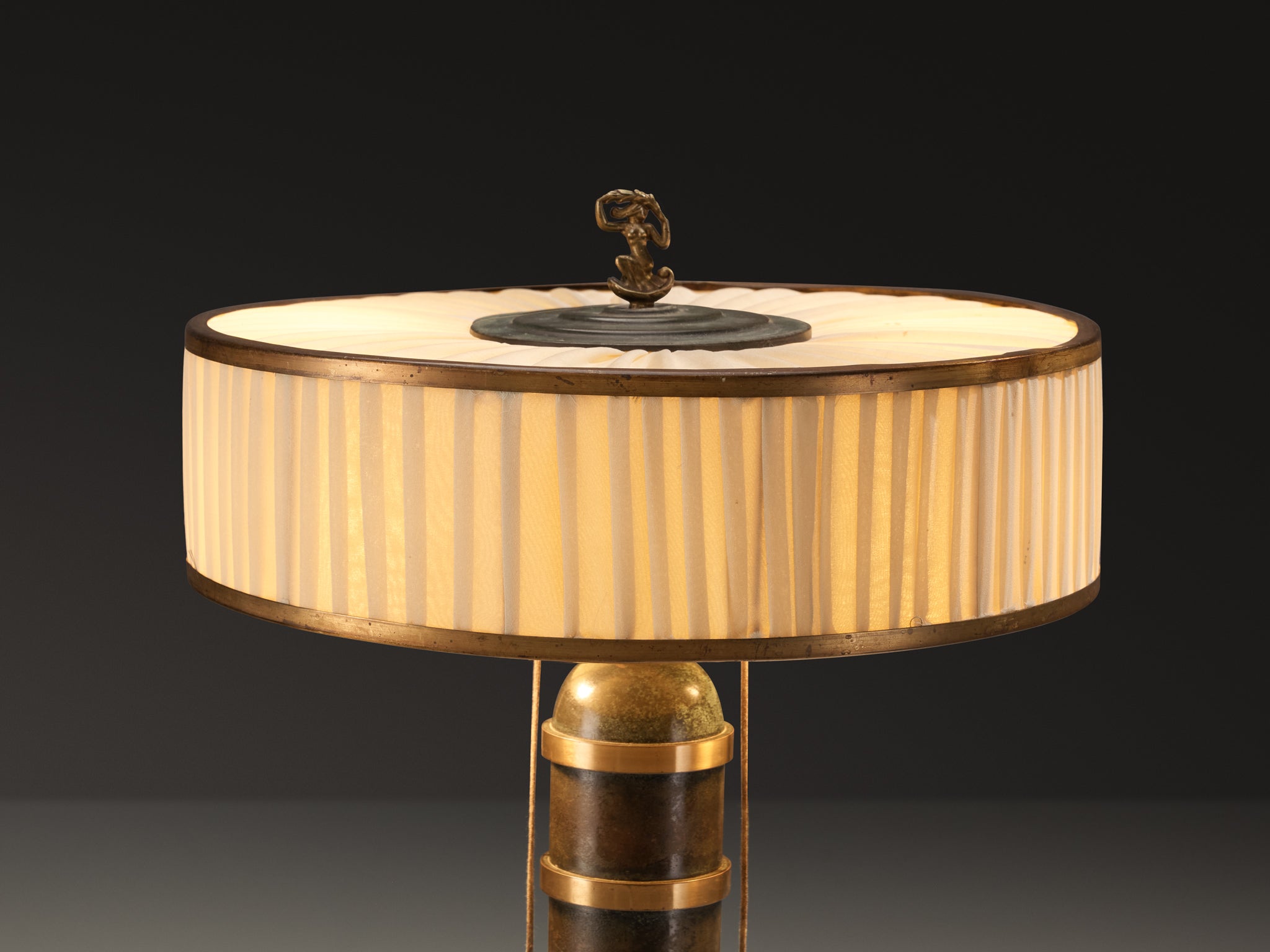 Scandinavian Art Deco Table Light in Bronzed Brass Lighting Morentz