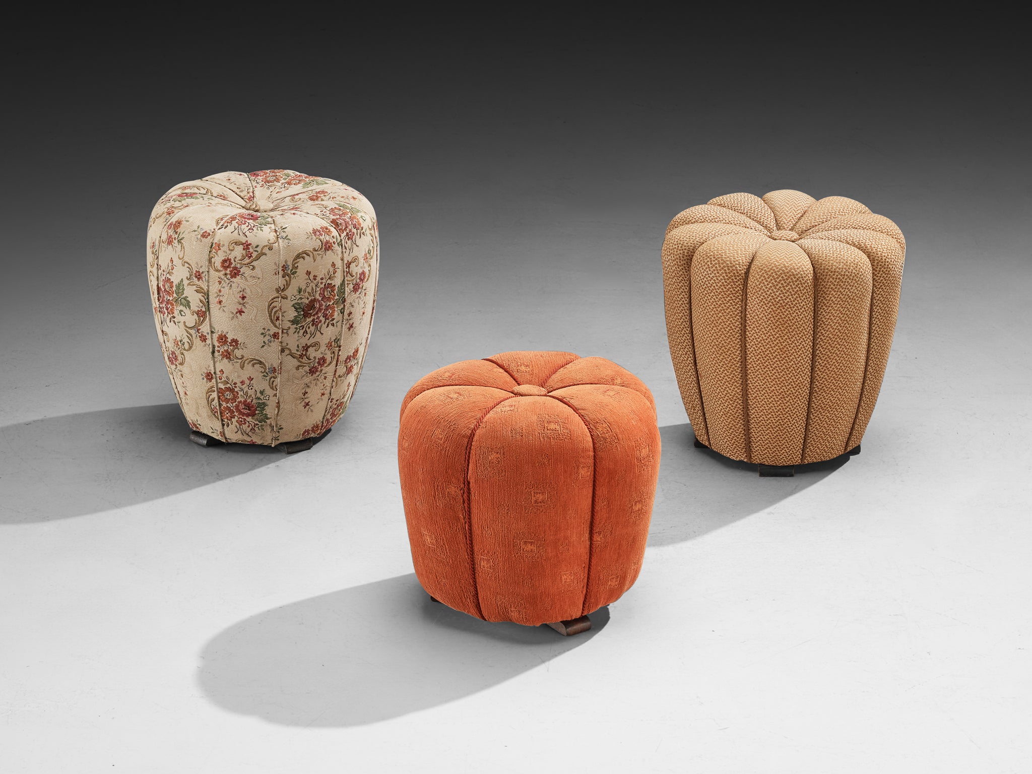 Jindrich Halabala Stools in Decorative Upholstery Seating Morentz
