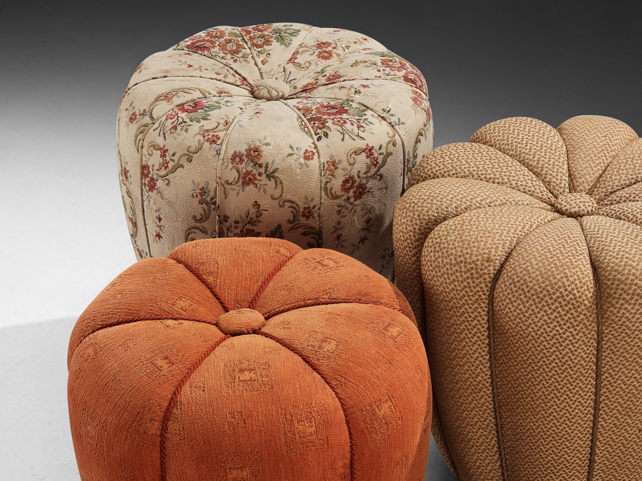 Jindrich Halabala Stools in Decorative Upholstery Seating Morentz