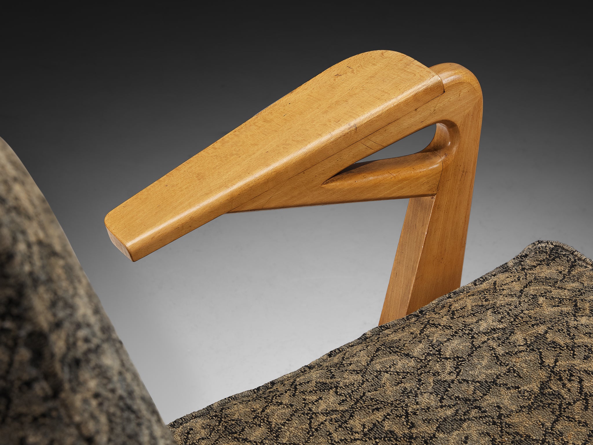 Mid-Century Lounge Chairs with Sculptural Wooden Frames Seating Morentz