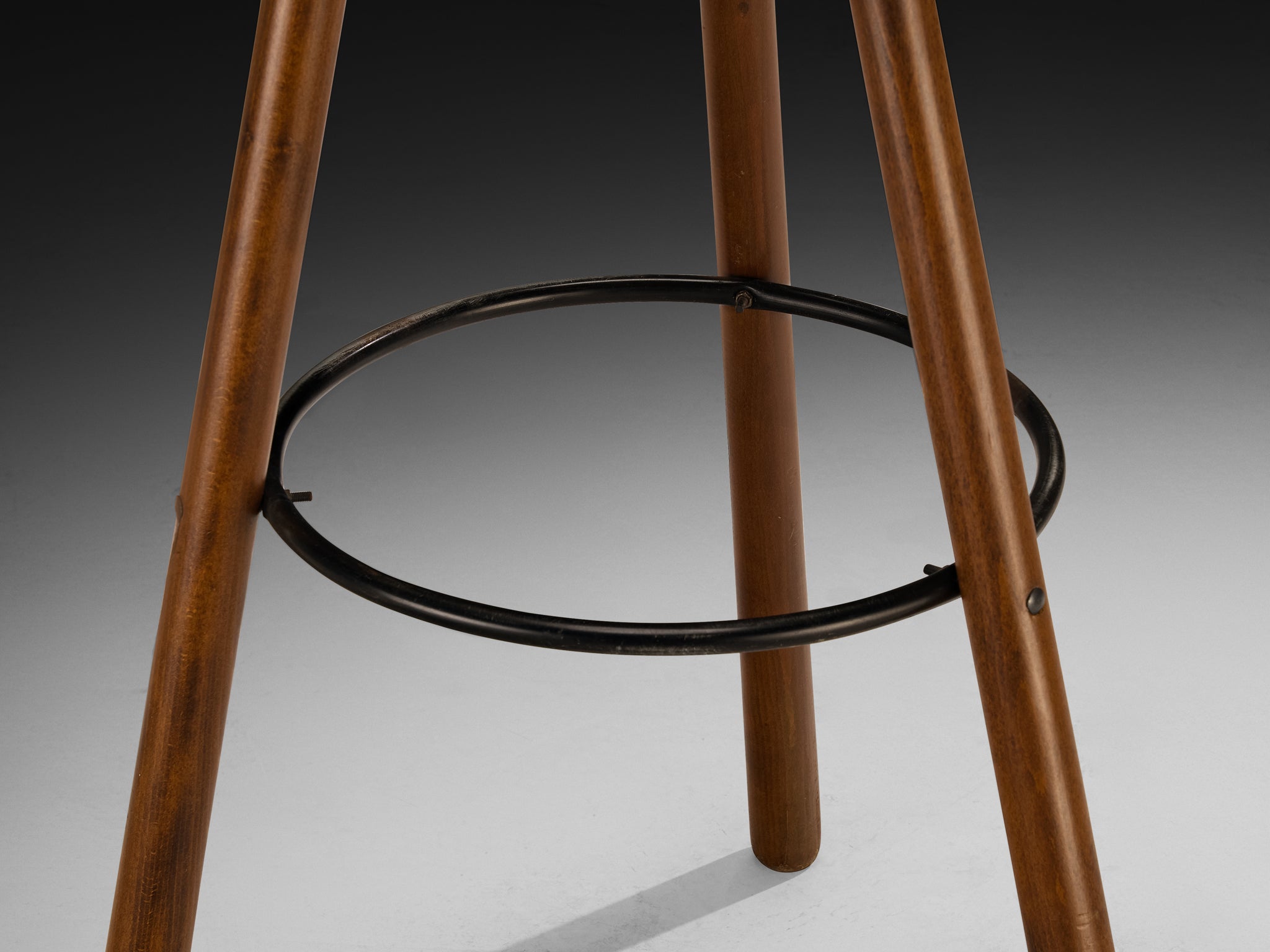 Brutalist Bar Stools in Dark Wood Seating Morentz