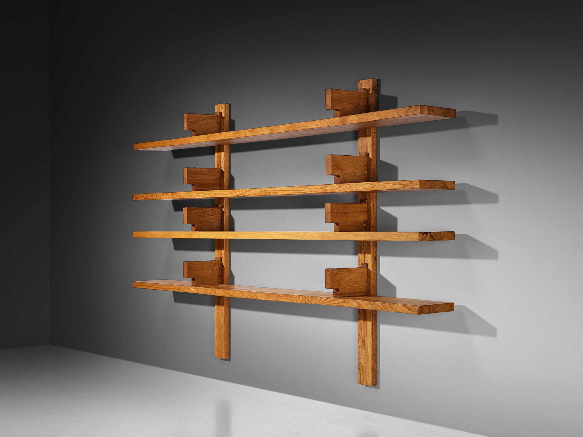 Early Pierre Chapo 'B17C' Bibliothèque in Solid Elm 283 cm / 111.42 in. Case pieces and storage cabinets Morentz