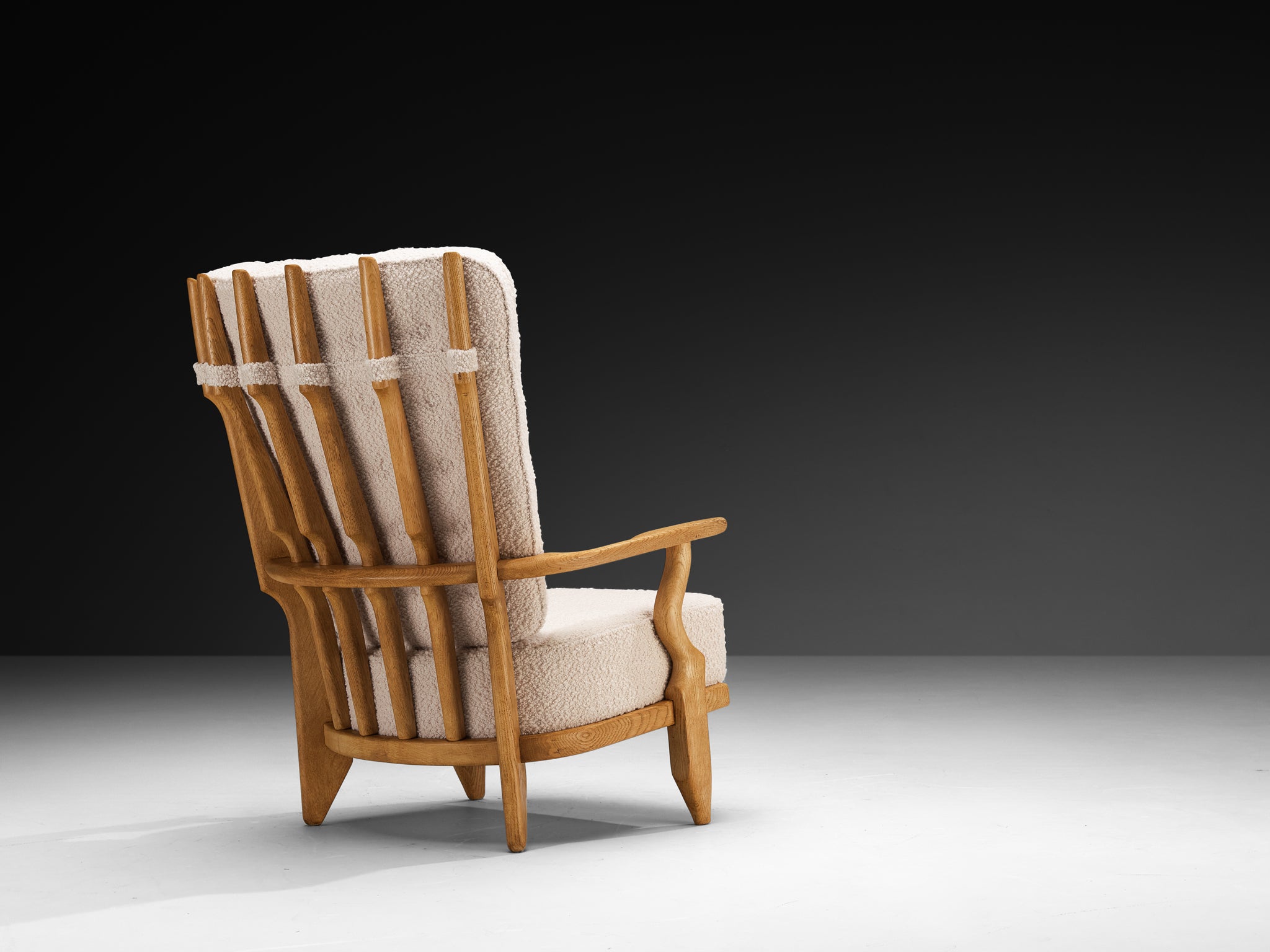 Guillerme & Chambron for Votre Maison 'Grand Repos' Lounge Chairs in Oak Seating Morentz