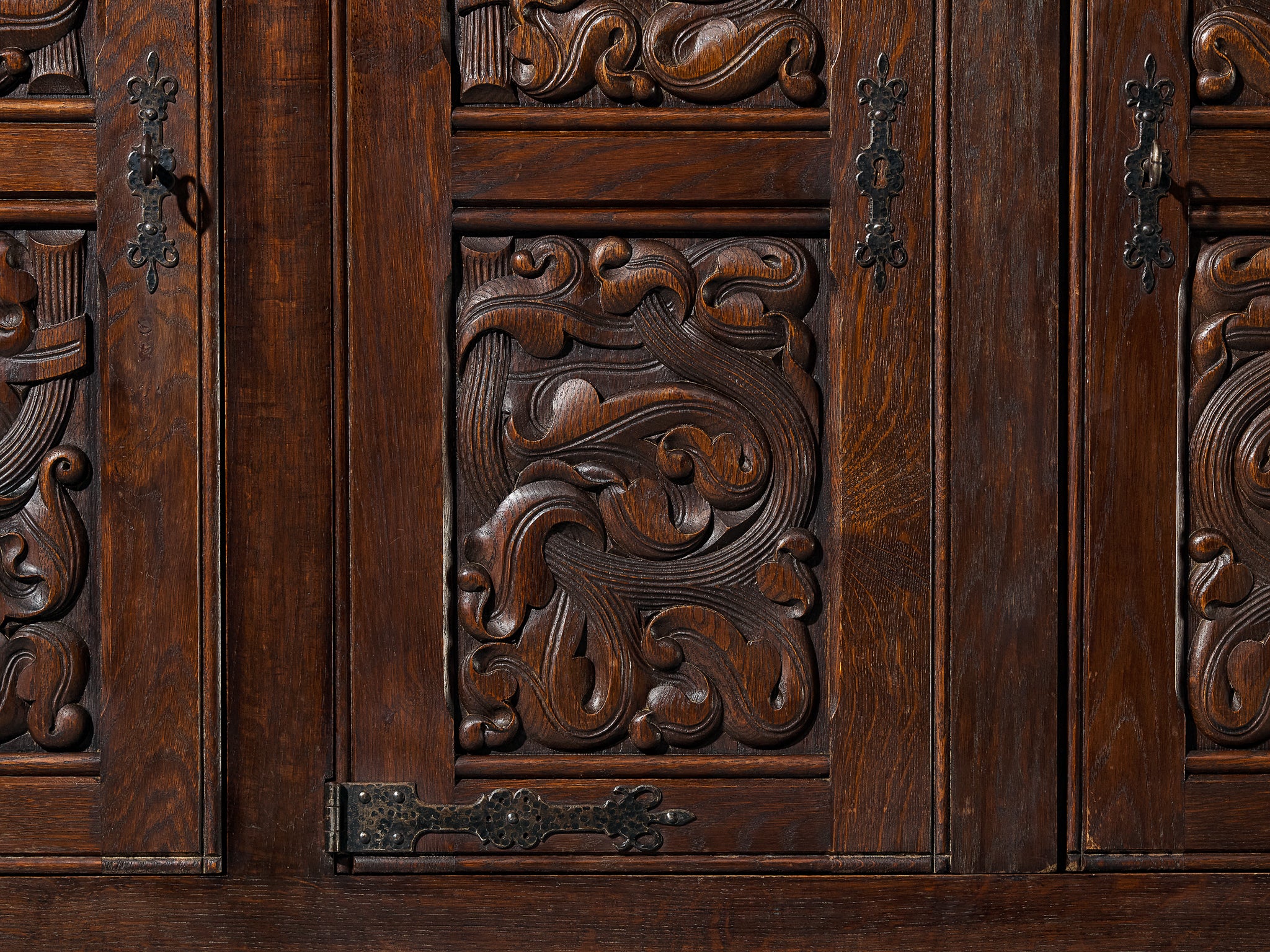 Joseph Savina Sideboard in Oak and Wrought Iron Case pieces and storage cabinets Morentz