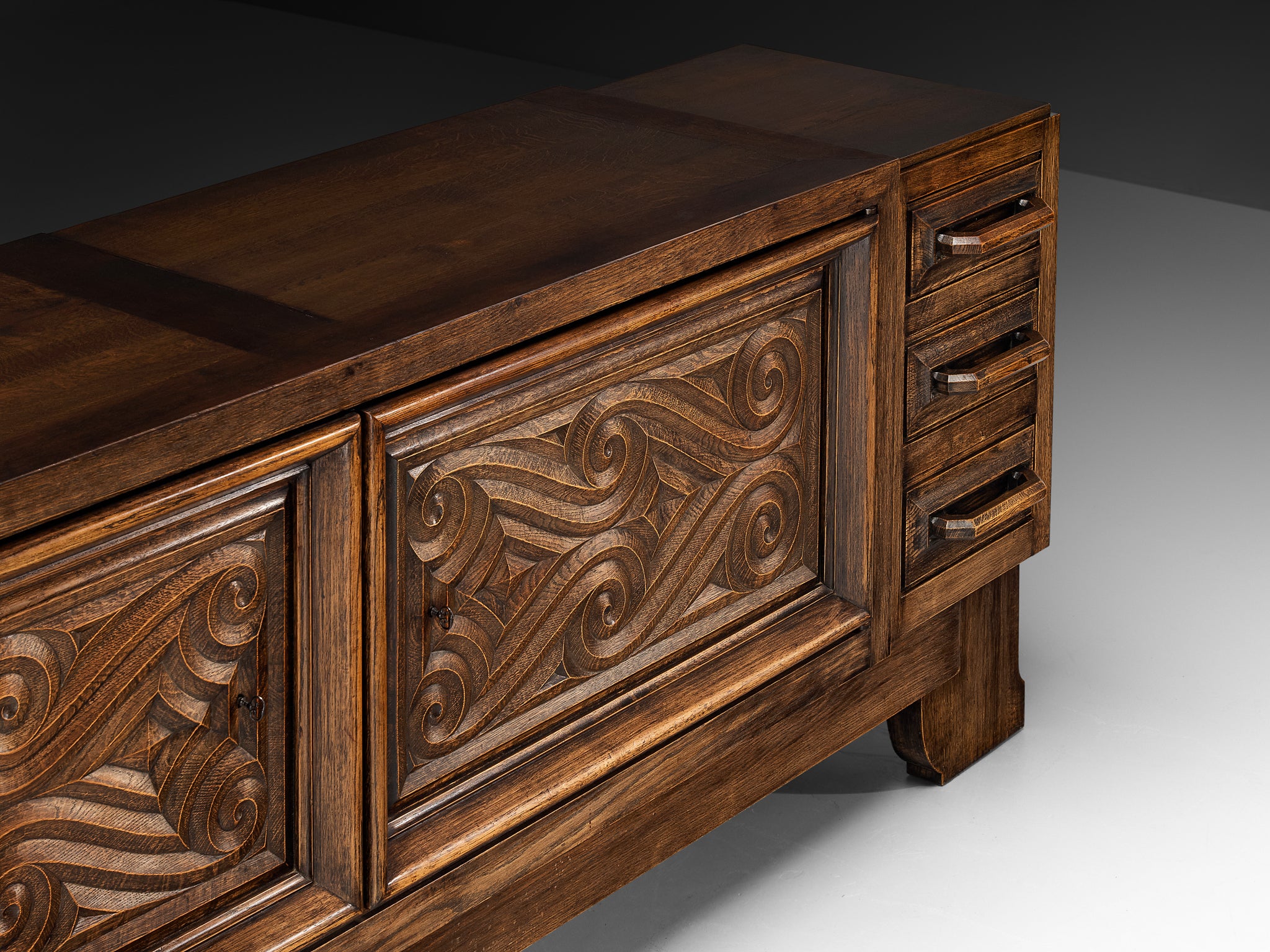 André Le Picard Sideboard in Oak 1930s Case pieces and storage cabinets Morentz