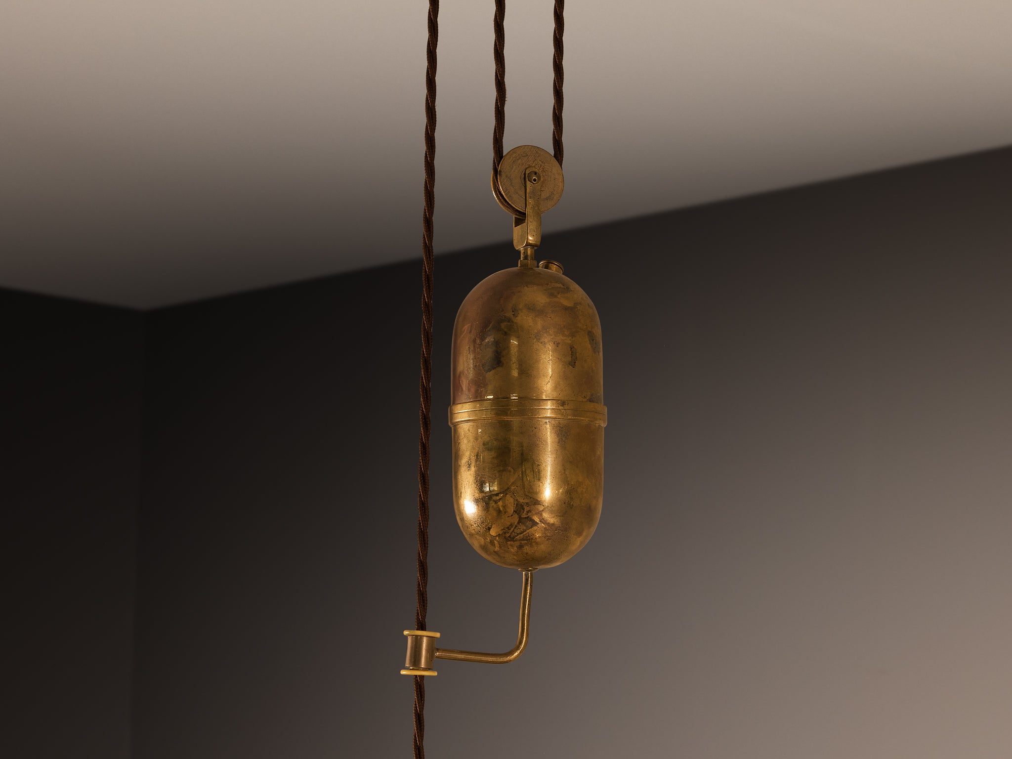 Carl-Axel Acking Swedish Modern Chandelier in Perforated Brass Lighting Morentz