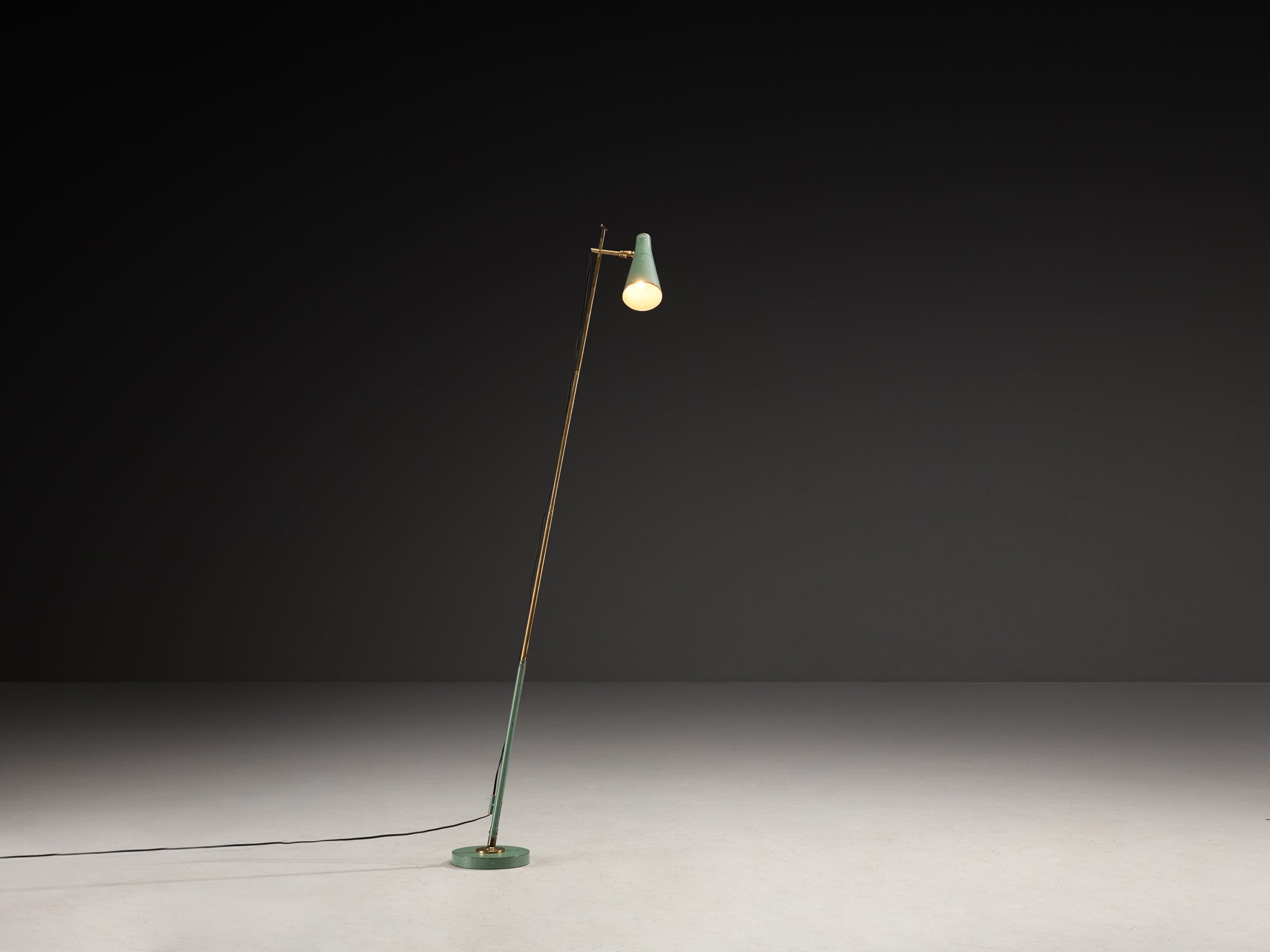 Angelo Ostuni and Renato Forti for O-Luce '201' Floor or Table Lamp in Mint Green Lighting Morentz
