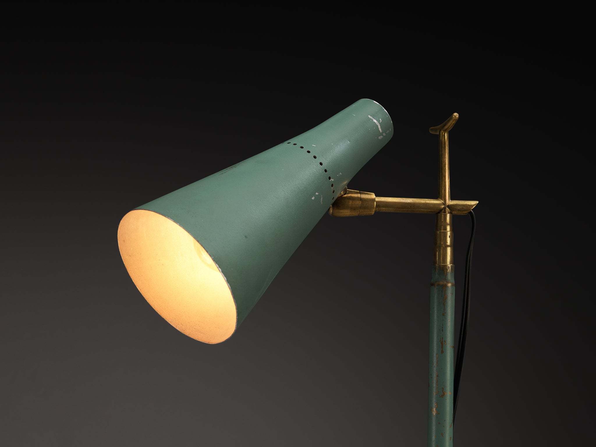 Angelo Ostuni and Renato Forti for O-Luce '201' Floor or Table Lamp in Mint Green Lighting Morentz