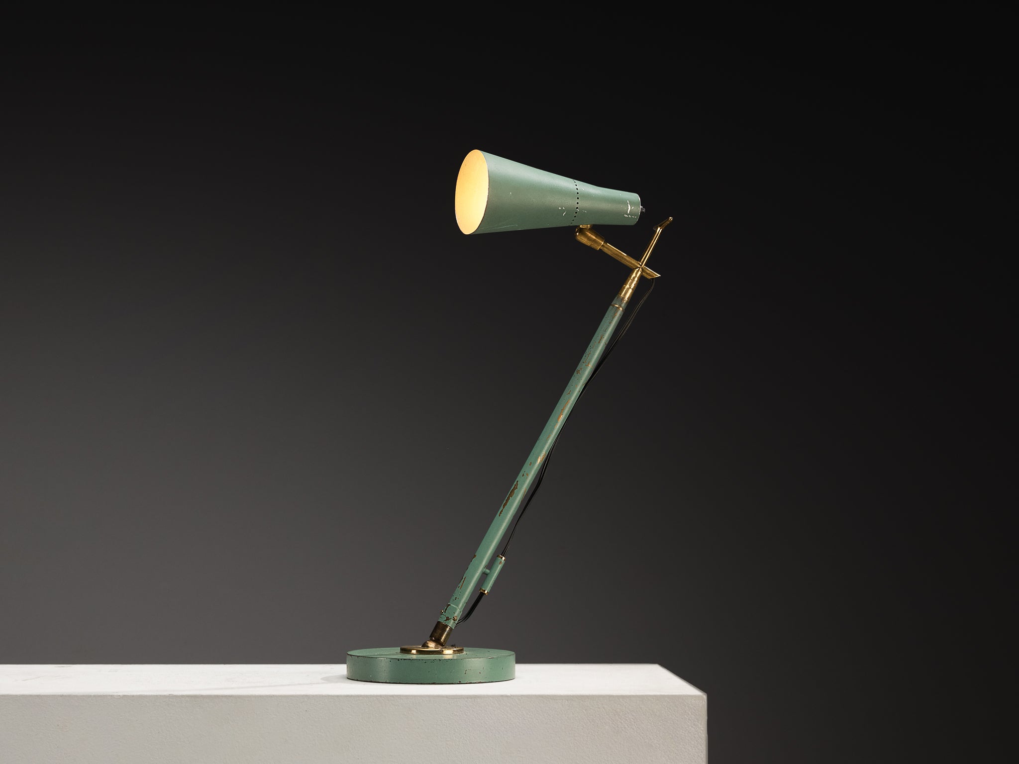 Angelo Ostuni and Renato Forti for O-Luce '201' Floor or Table Lamp in Mint Green Lighting Morentz