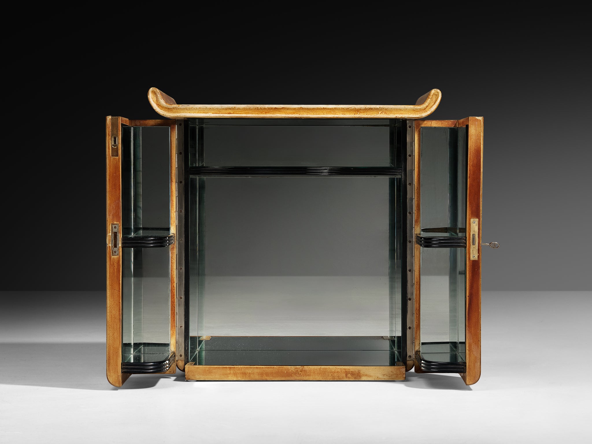 Valzania Cabinet in Parchment with Mirrored Interior Case pieces and storage cabinets Morentz