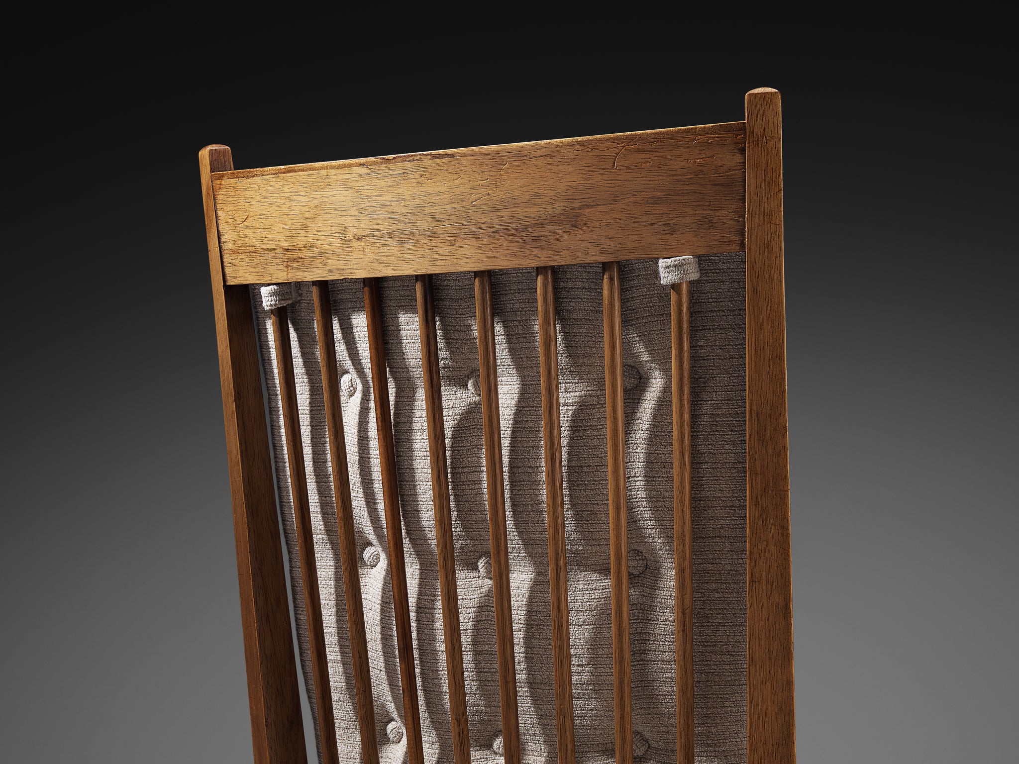 Dutch 1940s Lounge Chair in Solid Oak with Reupholstered Creme Cushions Seating Morentz