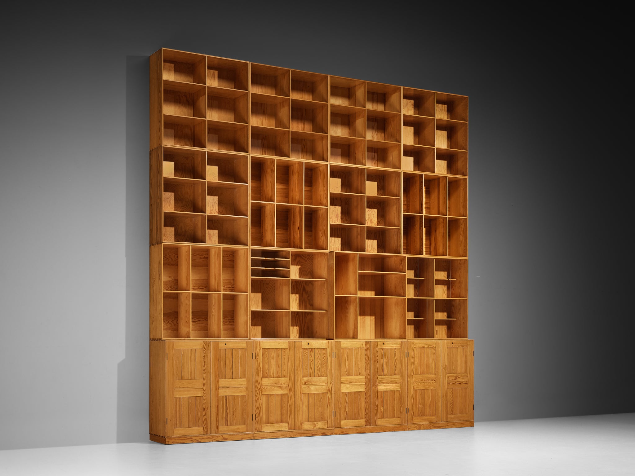 Mogens Koch for Rud Radmussen Modular Bookcase in Pine Case pieces and storage cabinets Morentz