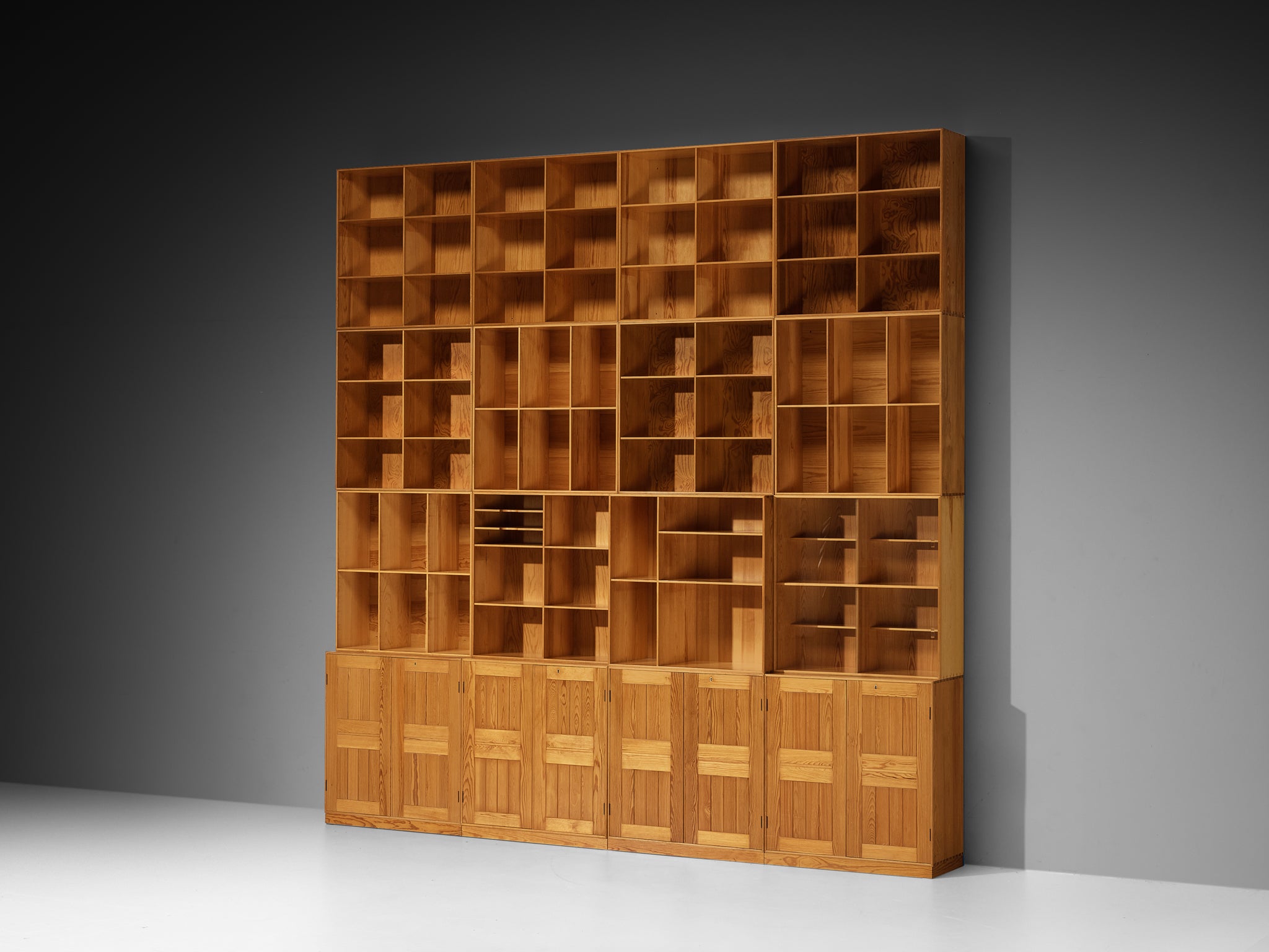 Mogens Koch for Rud Radmussen Modular Bookcase in Pine Case pieces and storage cabinets Morentz