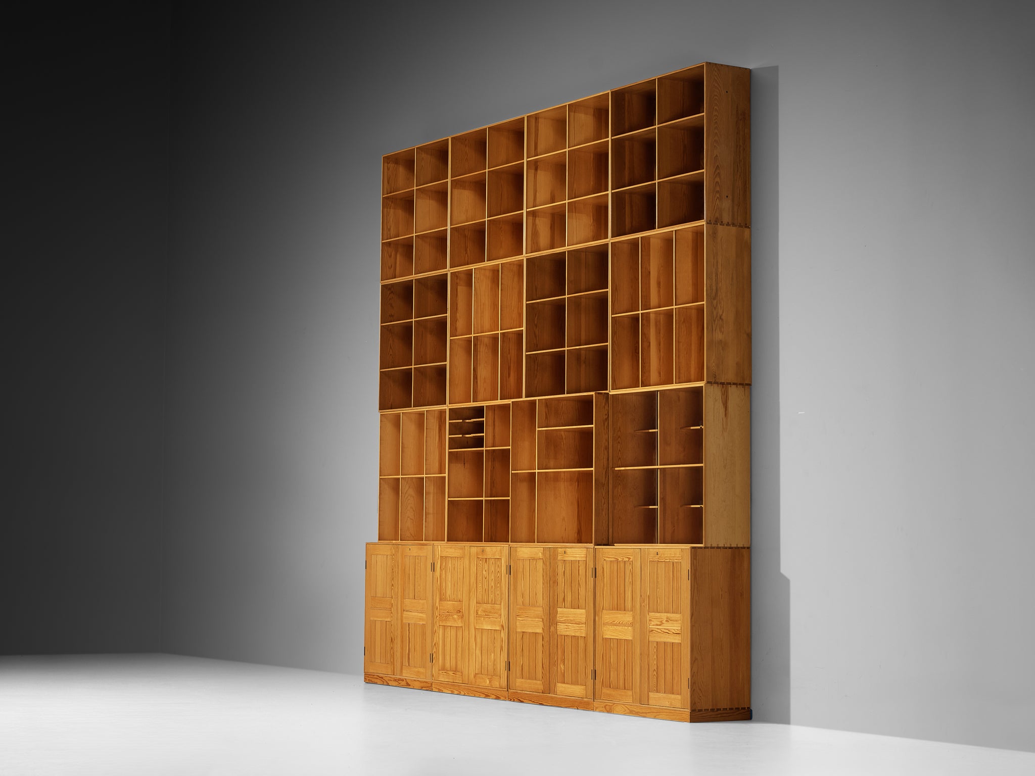 Mogens Koch for Rud Radmussen Modular Bookcase in Pine Case pieces and storage cabinets Morentz