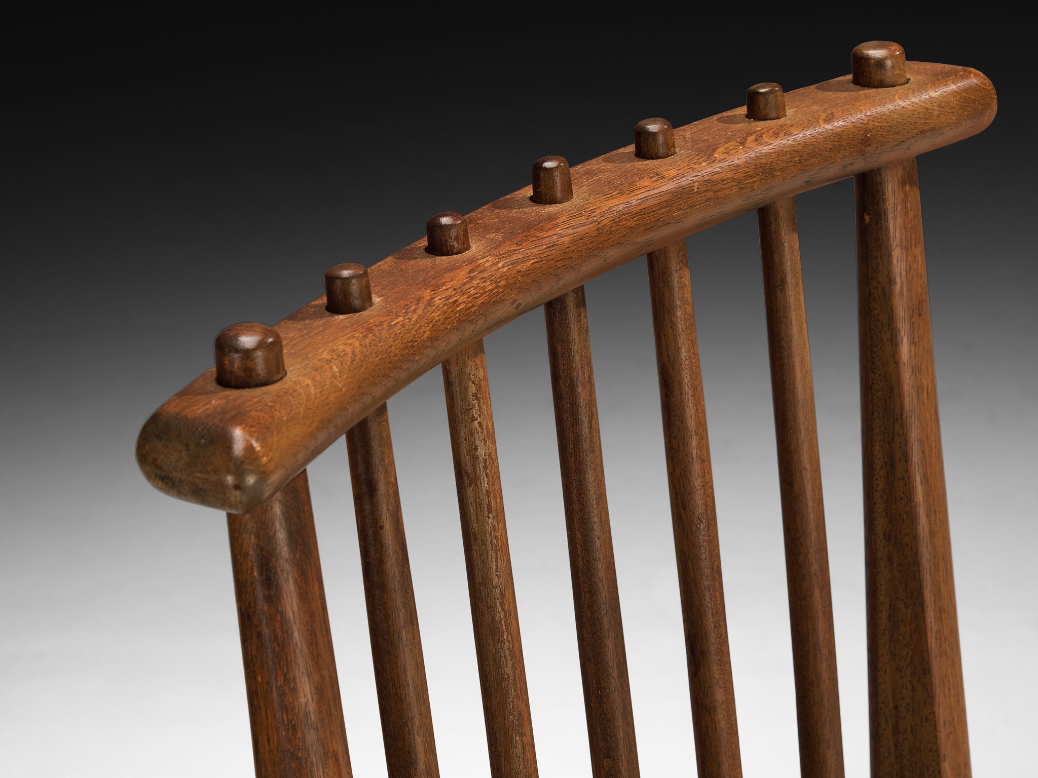 Bas Van Pelt for My Home Set of Four Dining Chairs in Solid Oak and Rush Seating Morentz