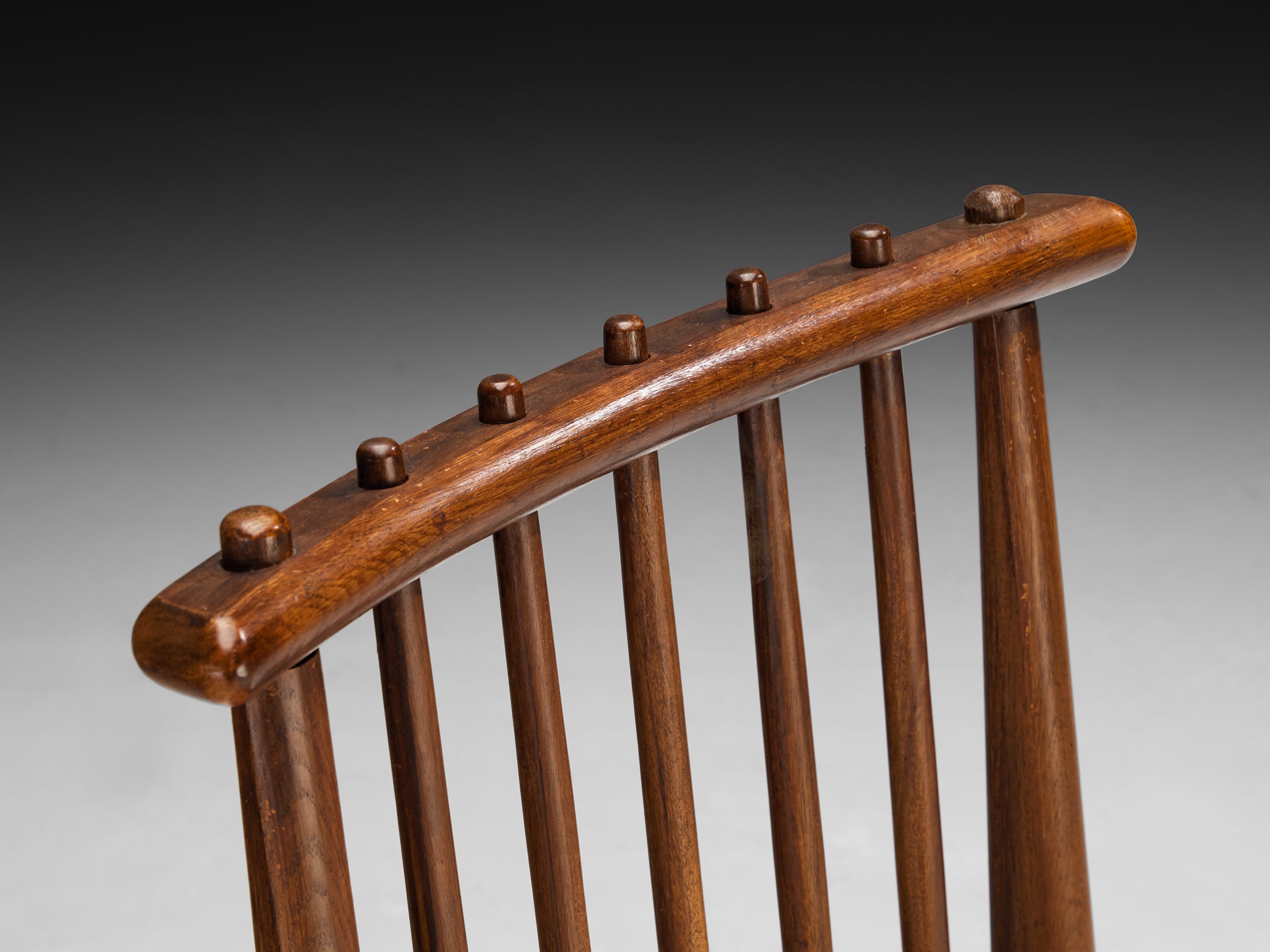 Bas Van Pelt for My Home Pair of Dining Chairs in Mahogany and Rush Seating Morentz