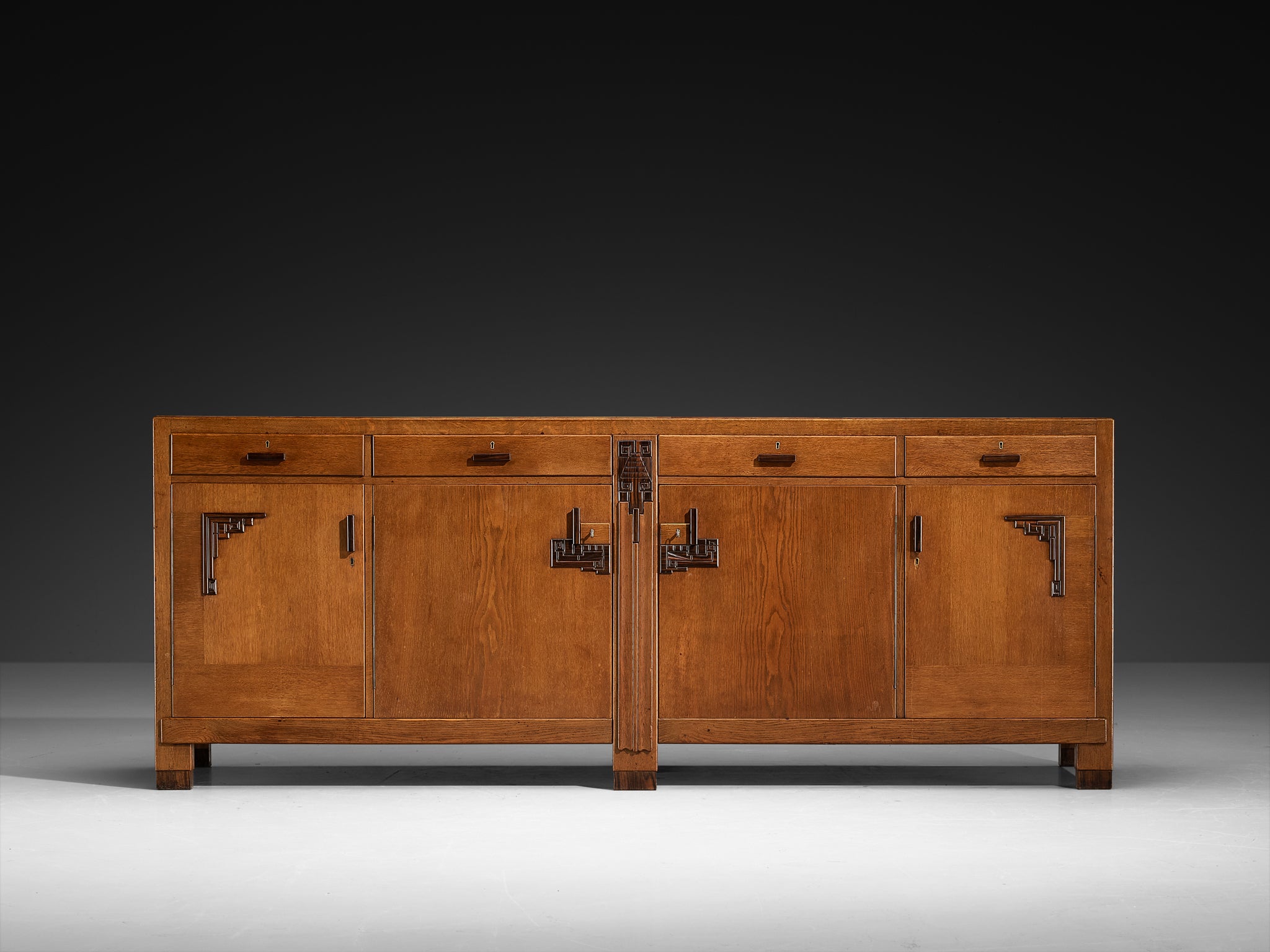 Amsterdamse School Sideboard in Oak and Coromandel Case pieces and storage cabinets Morentz