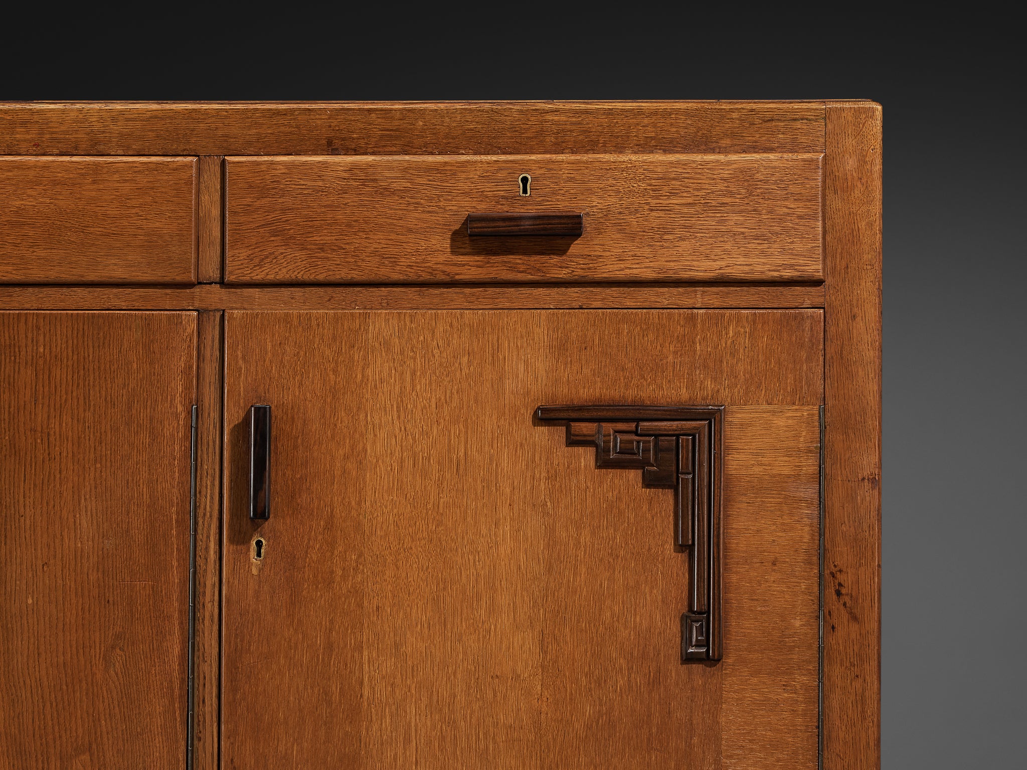 Amsterdamse School Sideboard in Oak and Coromandel Case pieces and storage cabinets Morentz