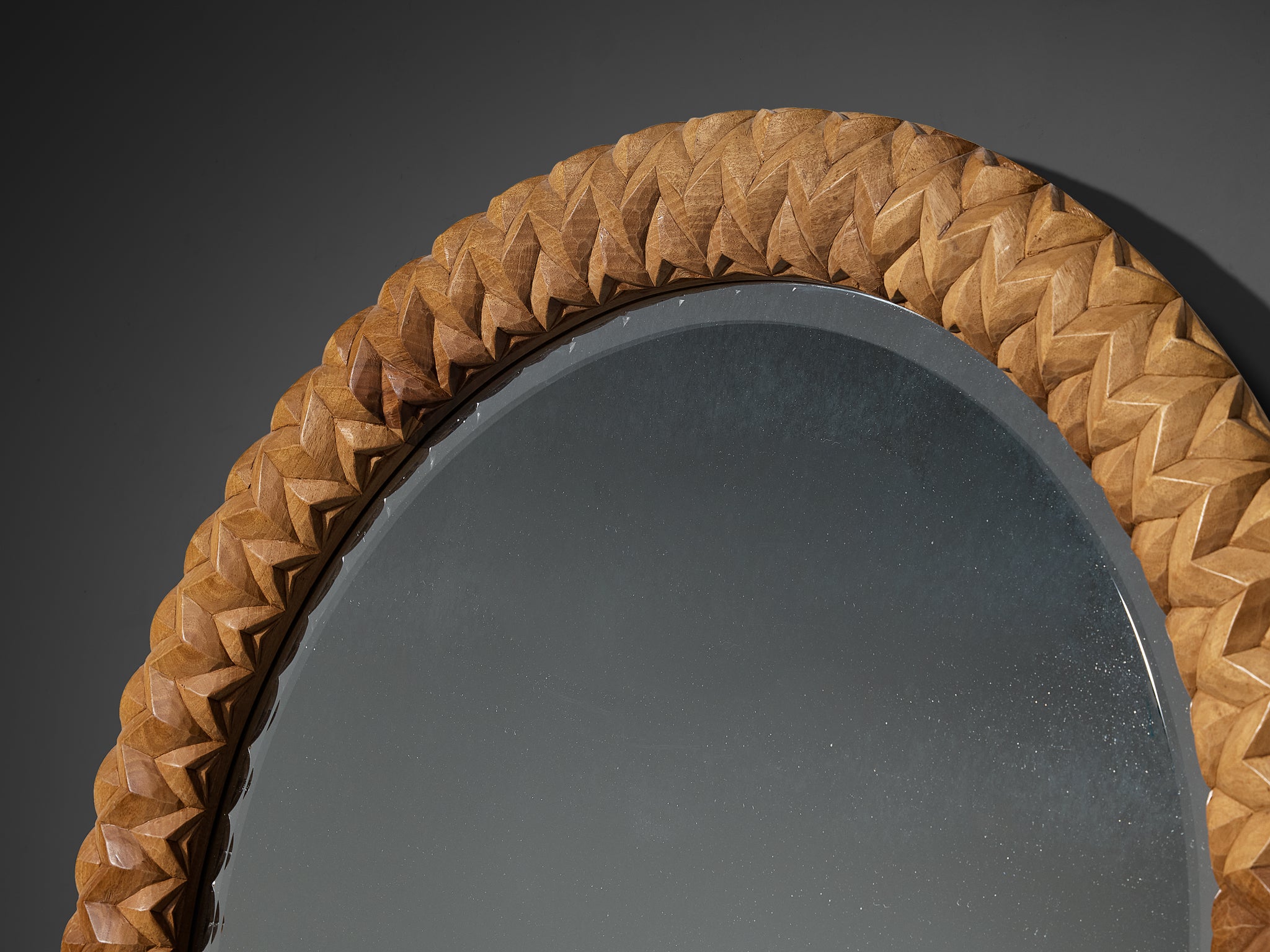 Giuseppe Rivadossi for Officina Rivadossi Round Mirror in Walnut Mirrors Morentz